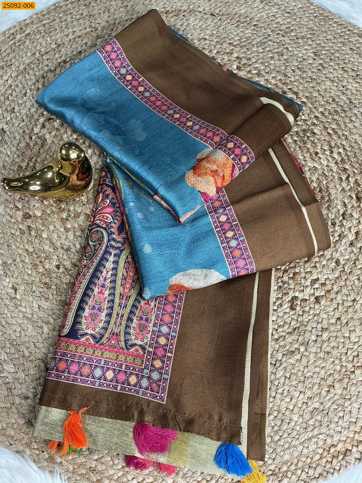 Blue Fancy Tussar Sik Saree