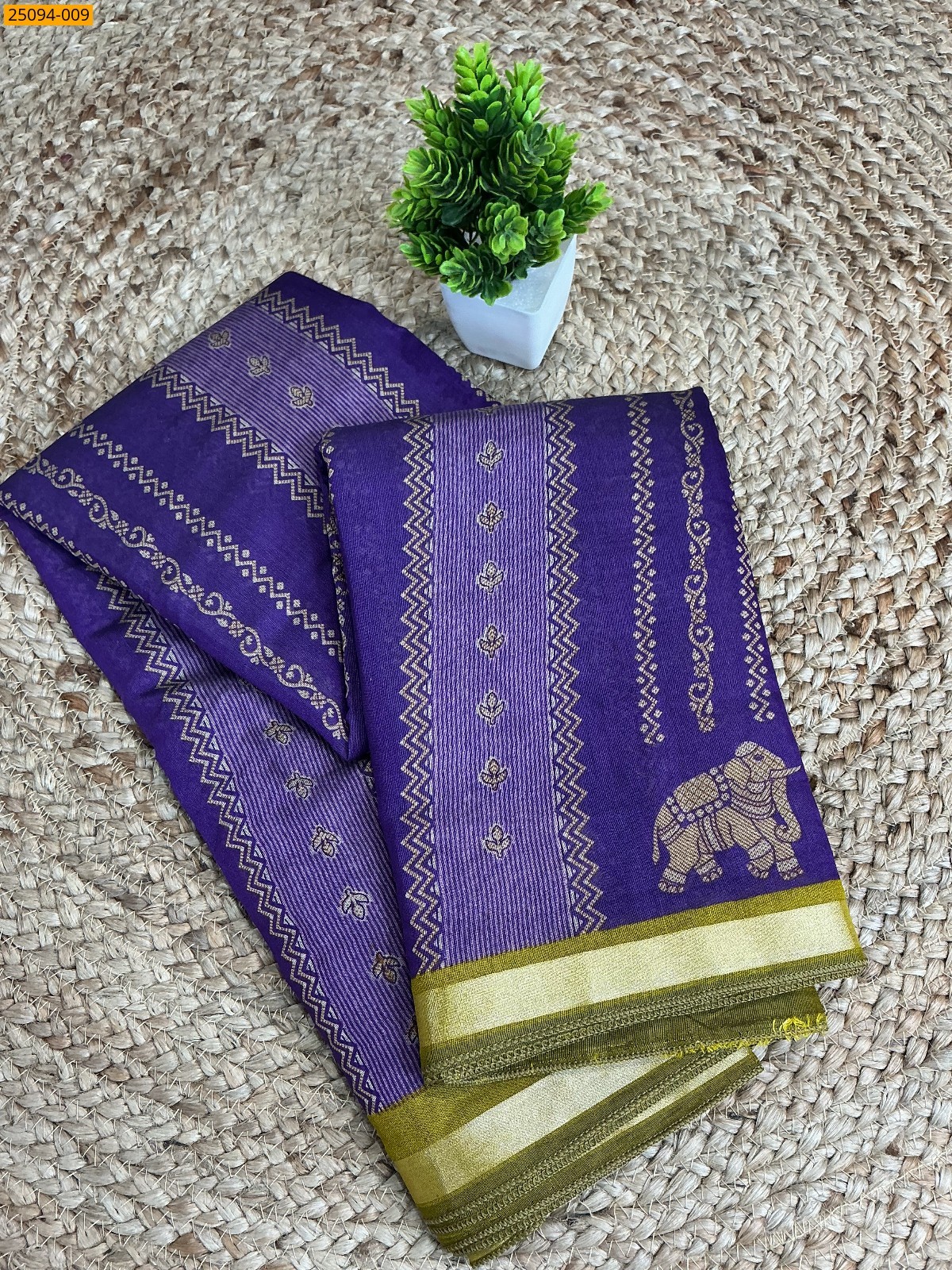 Purple Fancy mulmul silk Saree