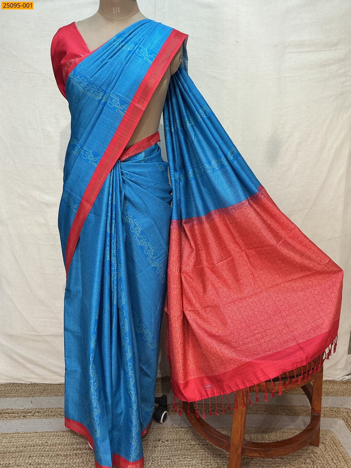 Blue Fancy Kamlam Silk Saree