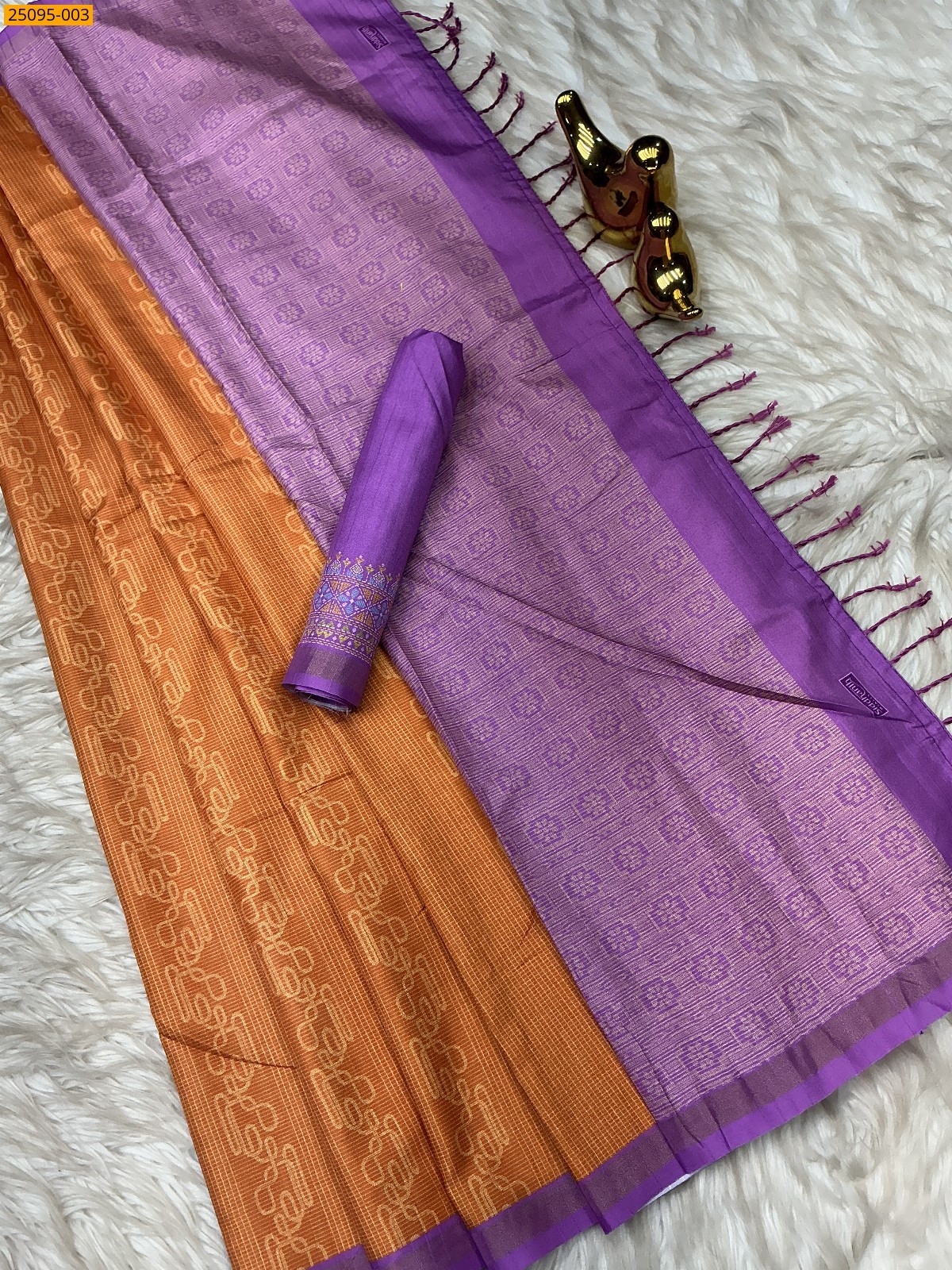 Mustard Yellow Fancy Kamlam Silk Saree