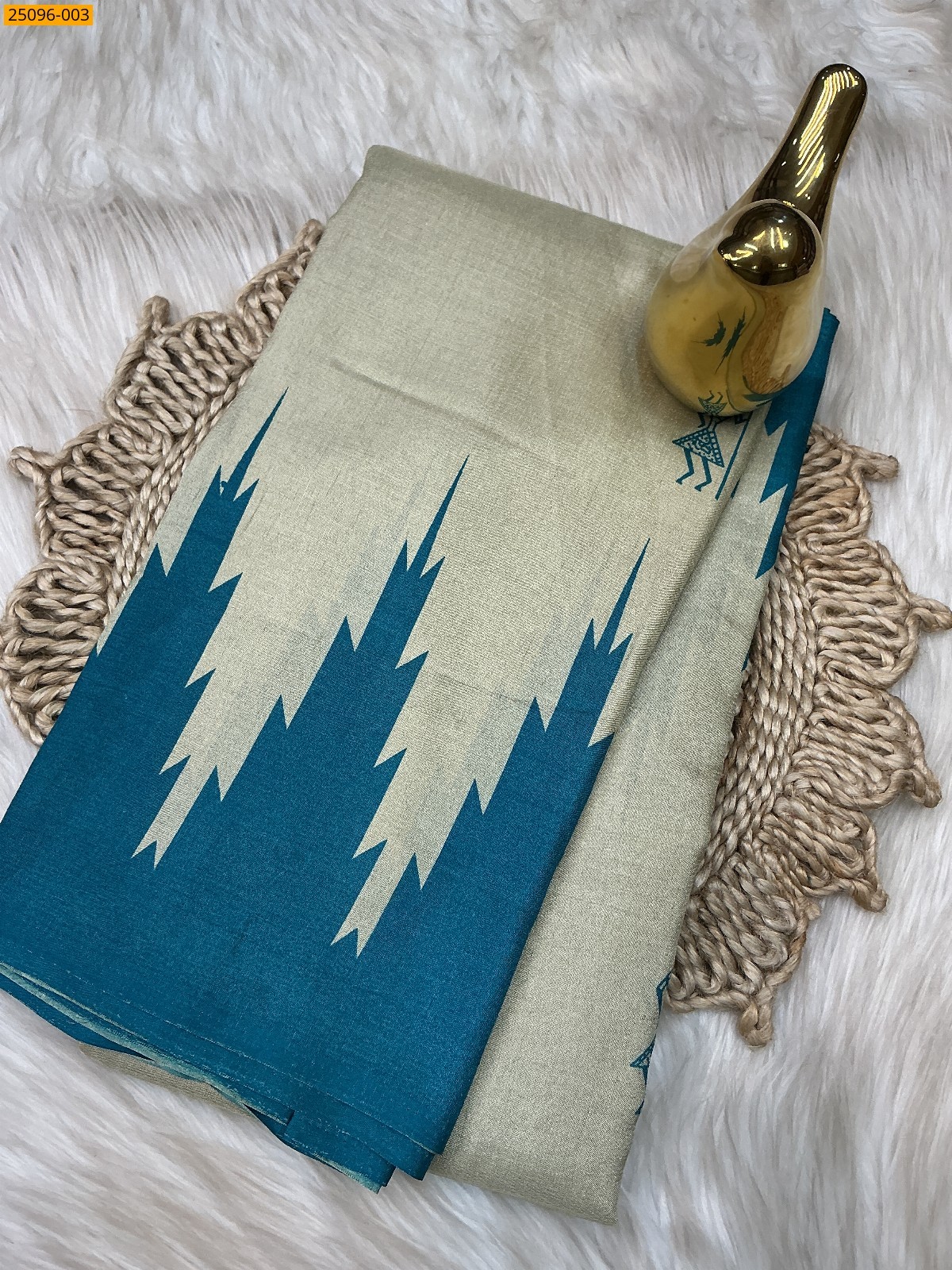 Cream Malgudi Crape Silk Saree