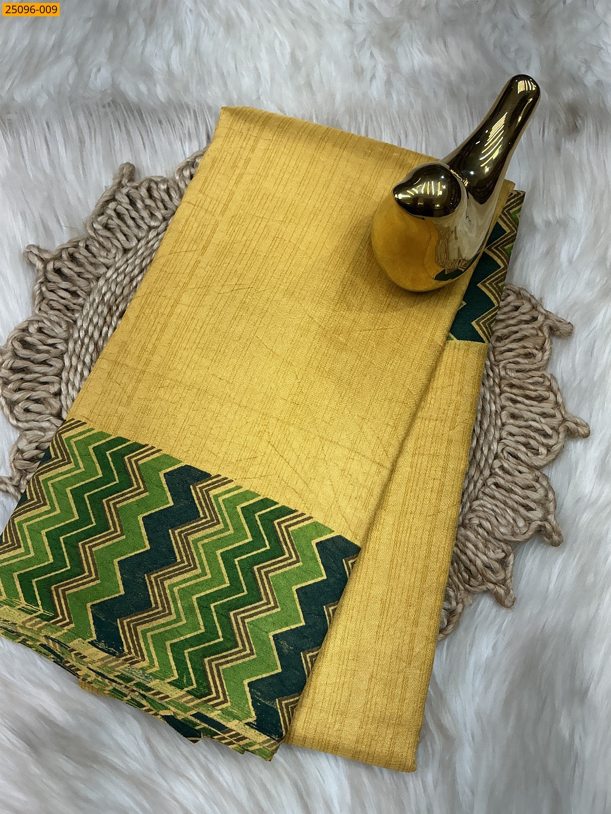Yellow Malgudi Crape Silk Saree