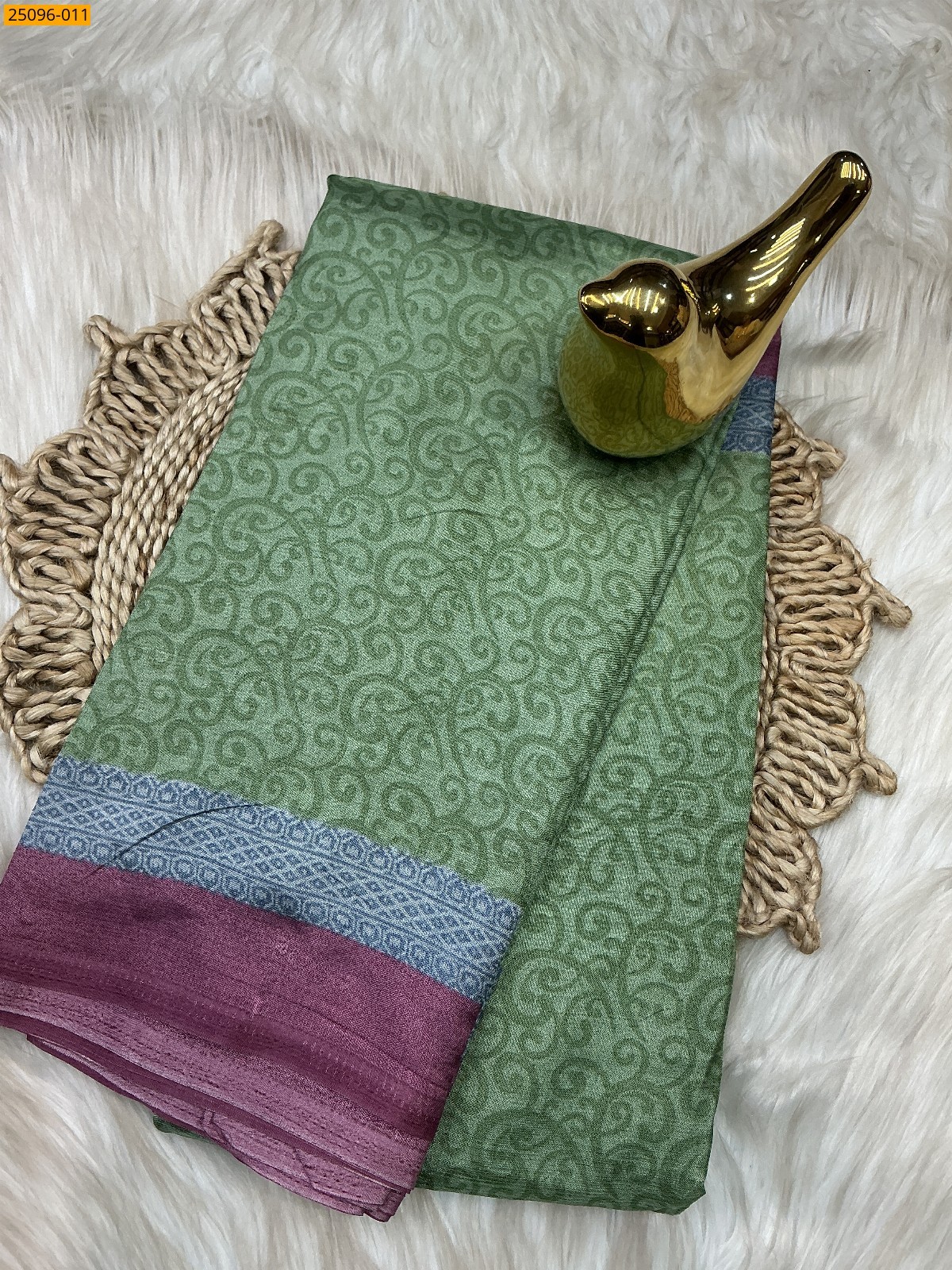 Green Malgudi Crape Silk Saree