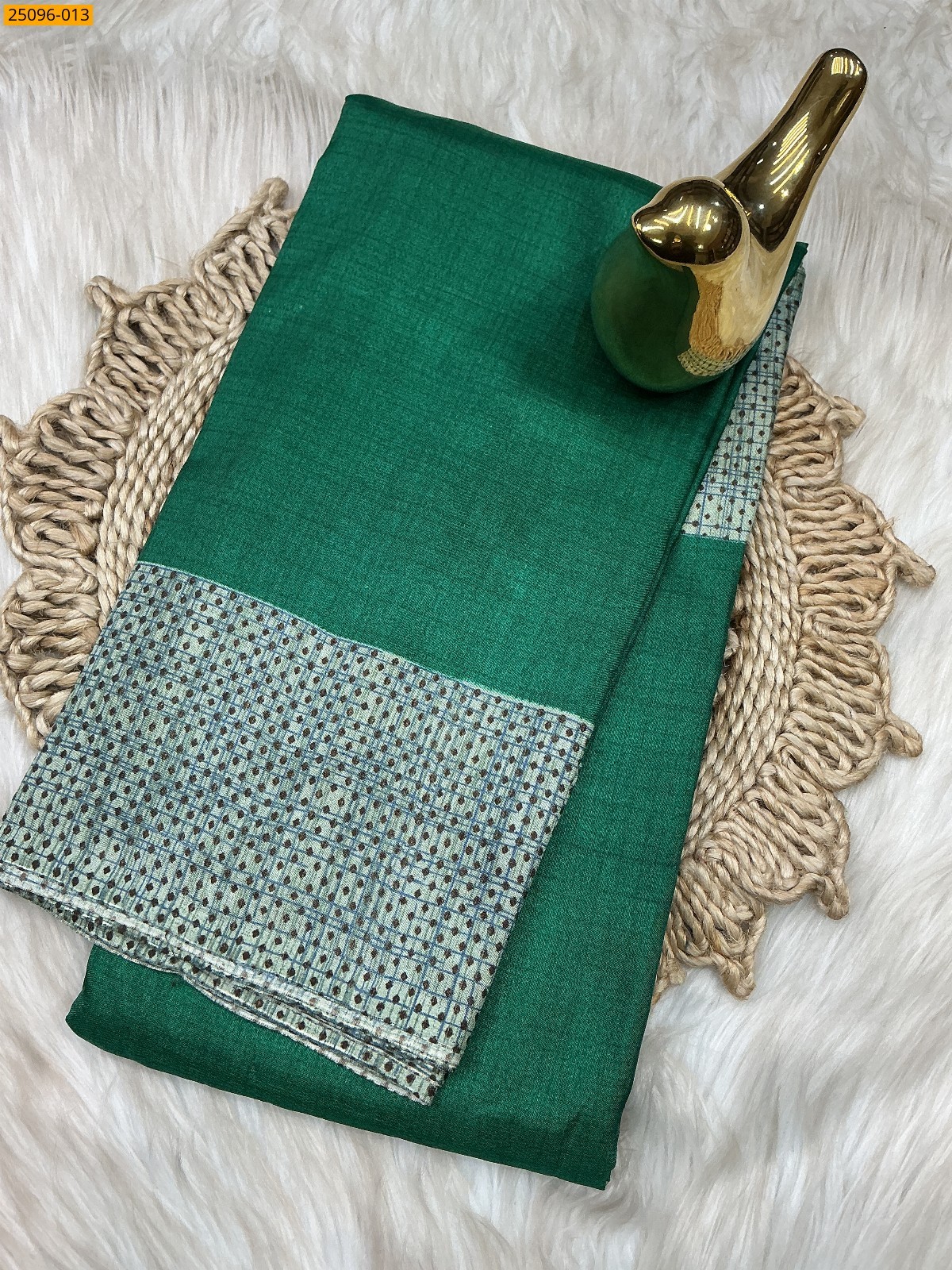 Dark Green Malgudi Crape Silk Saree