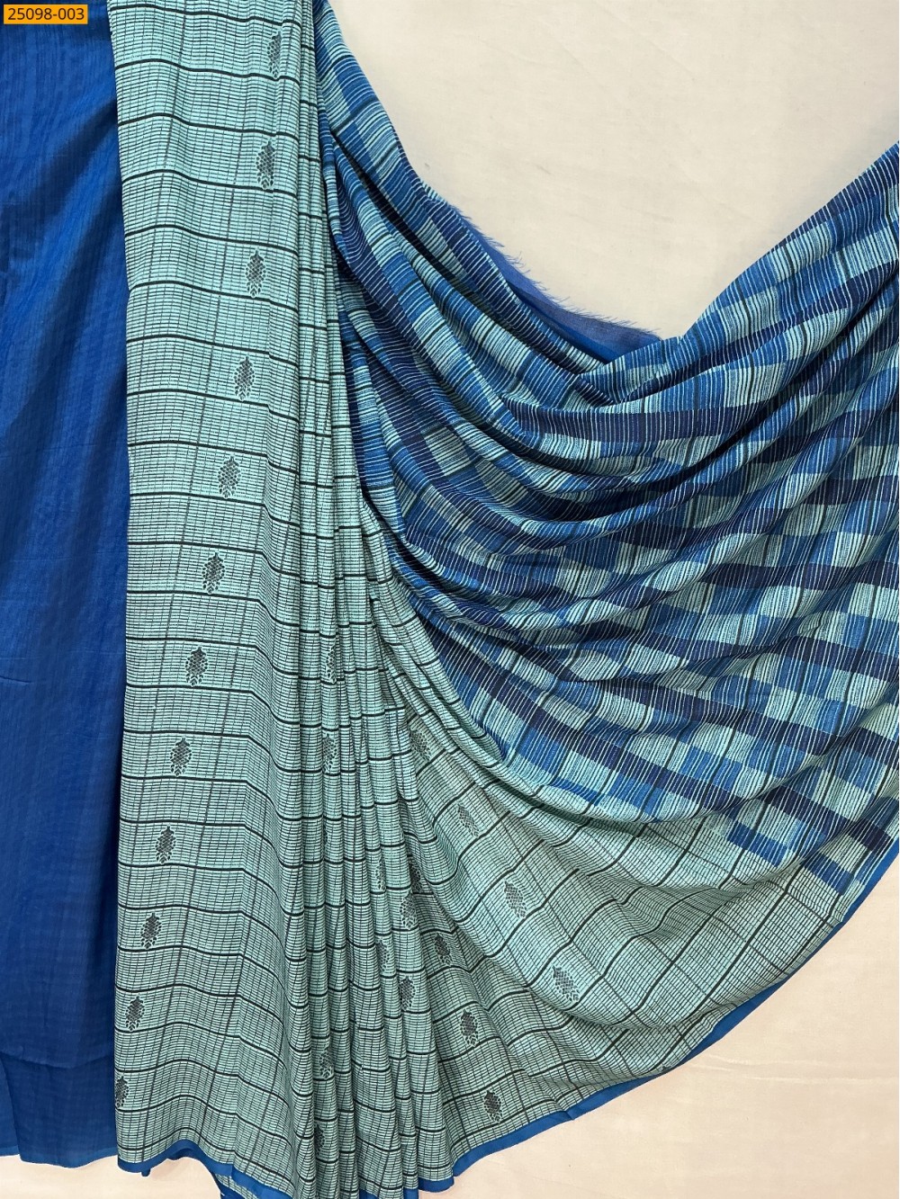 Blue Malbari Crepe Silk Printed Sarees Blue Malbari Crepe Silk Printed Sarees