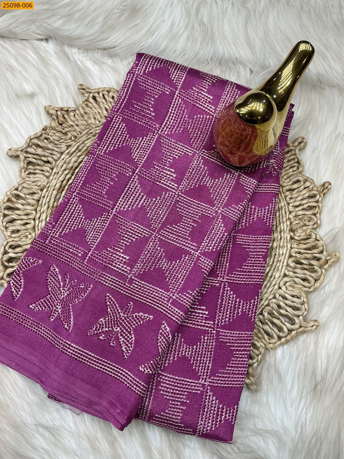 Magenta Malbari Crepe Silk Printed Sarees