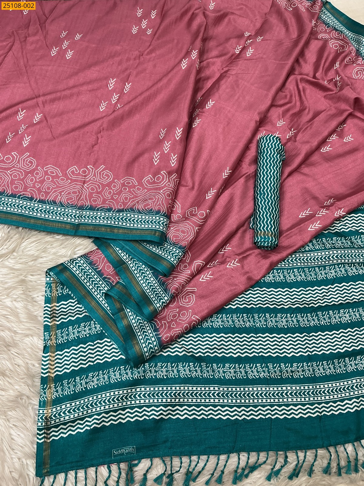 Pink Fancy Soft Linen Silk Saree