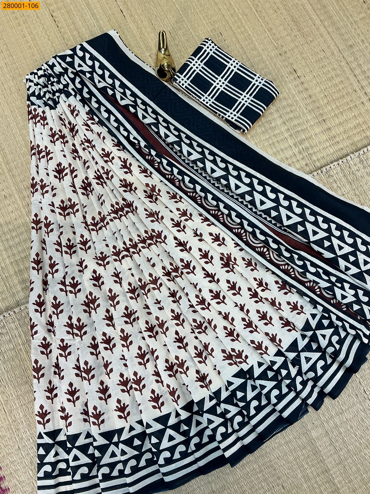 Half White Pure Mulmul cotton Sarees