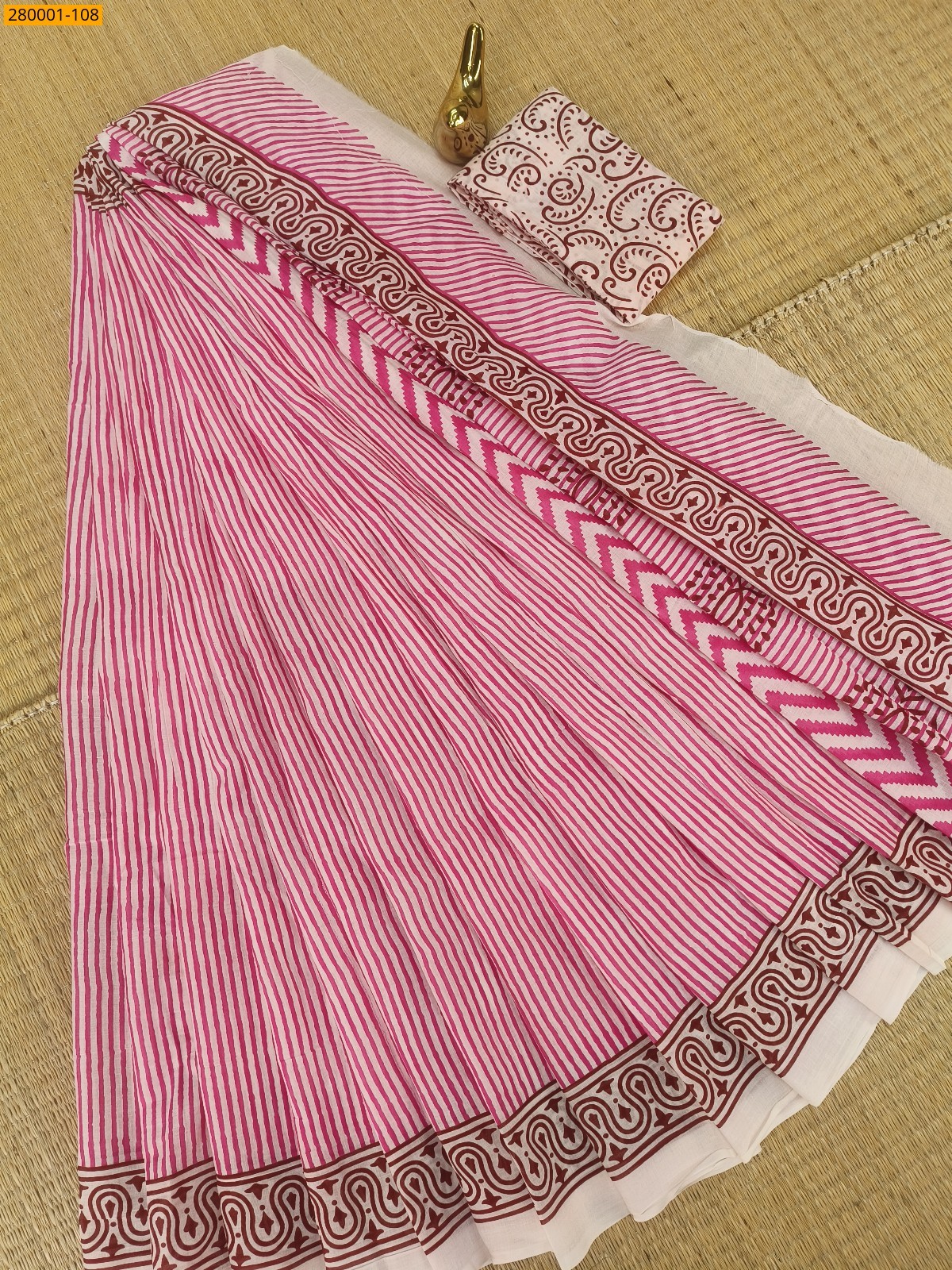 Pink Pure Mulmul cotton Sarees