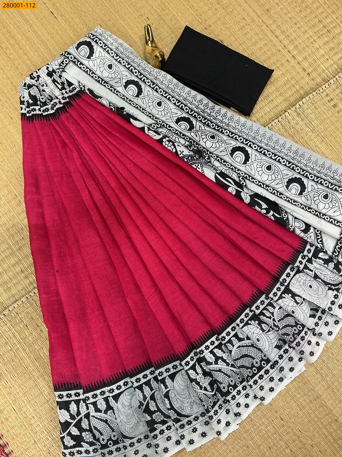 Dark Pink Pure Mulmul cotton Sarees