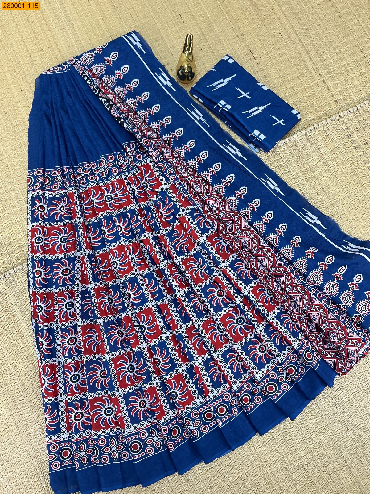 Navy Blue Pure Mulmul cotton Sarees