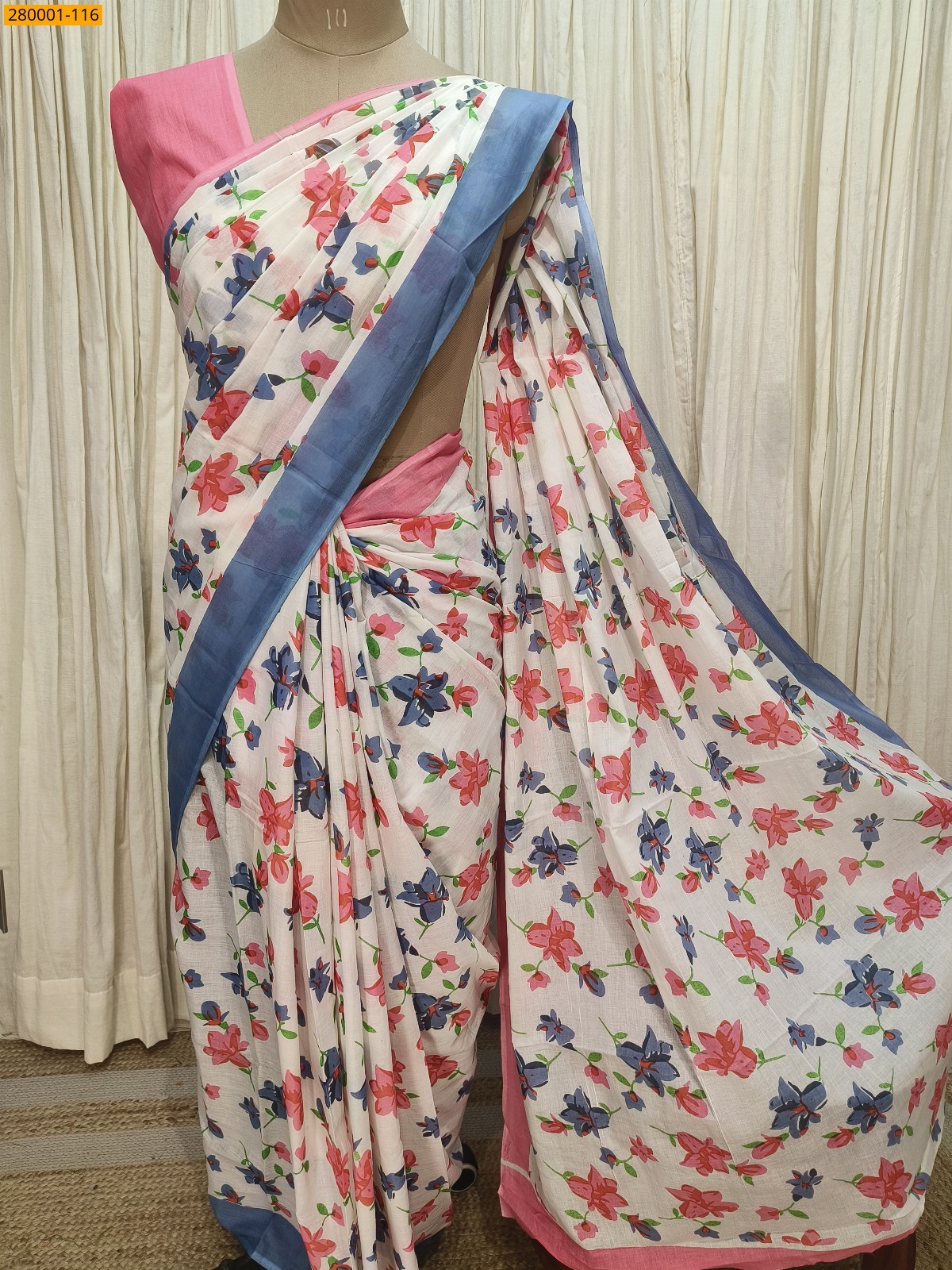 White Pure Mulmul cotton Sarees