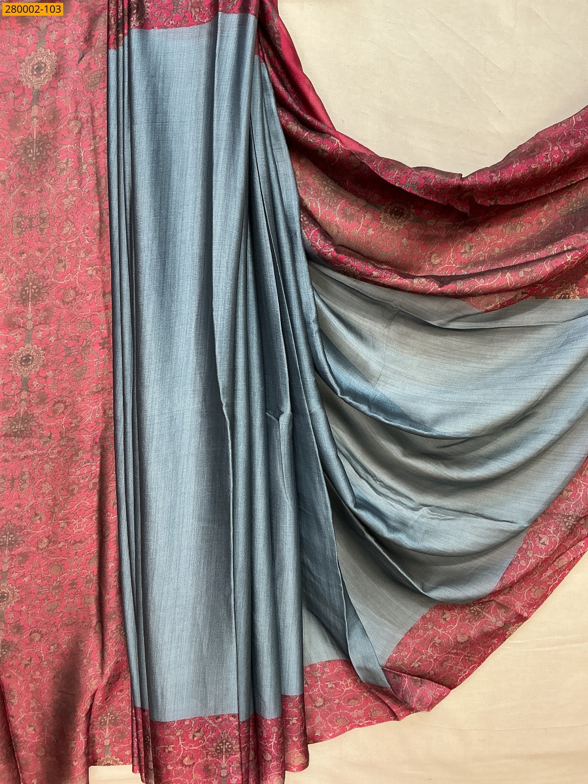 Grey Zara Crepe Silk Saree