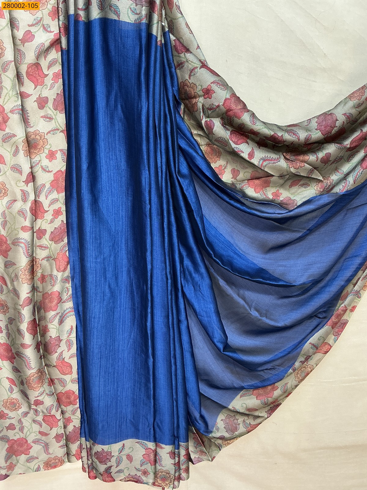 Royal Blue Zara Crepe Silk Saree