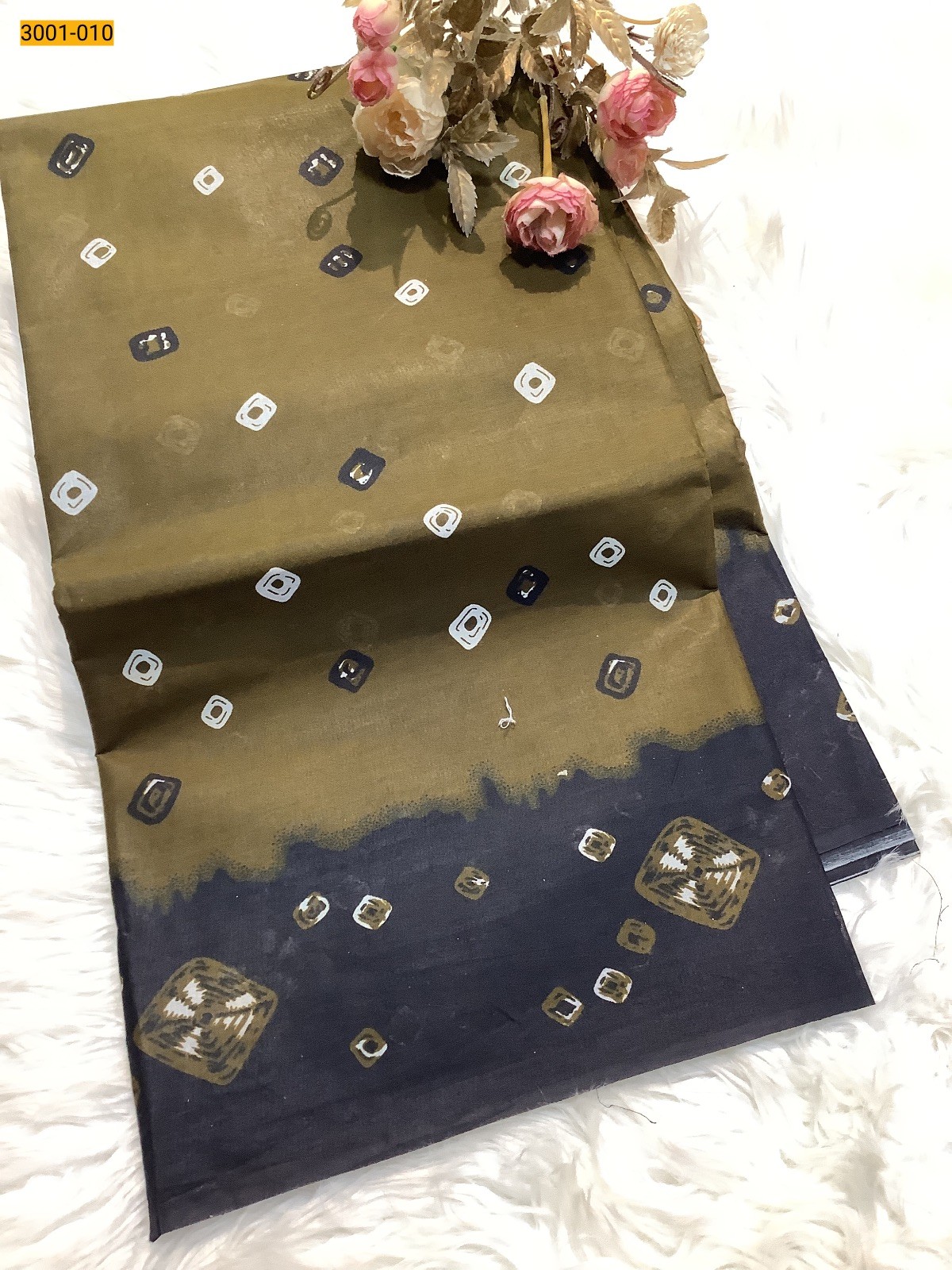 Oliev Green Voil Cotton Saree