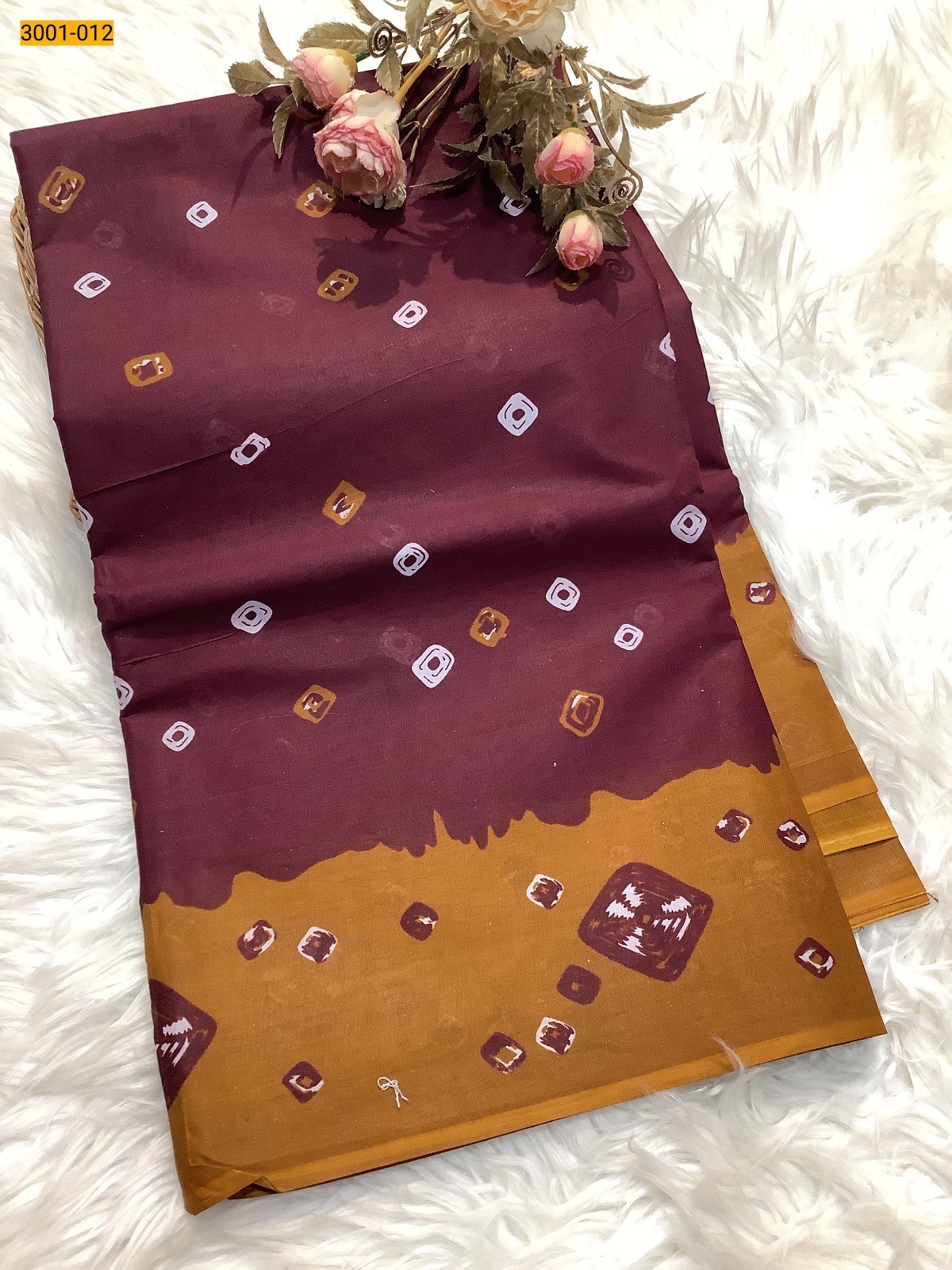 Maroon Voil Cotton Saree