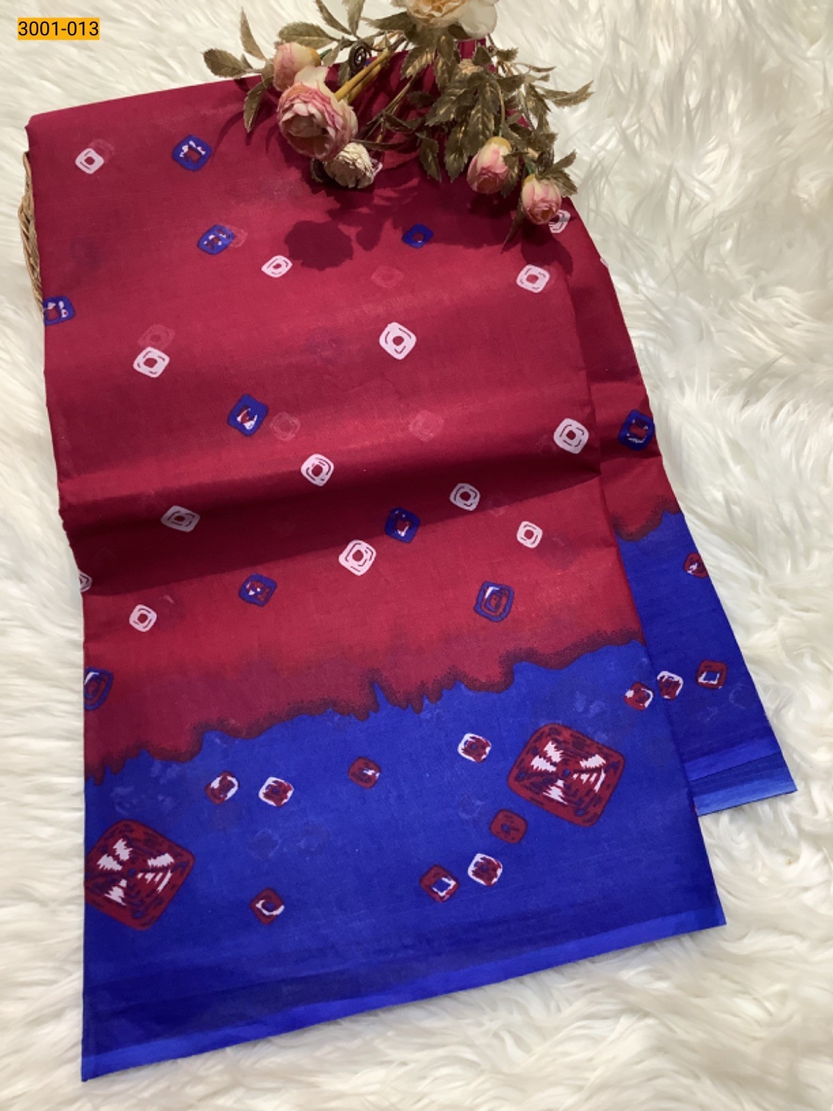 Red Voil Cotton Saree