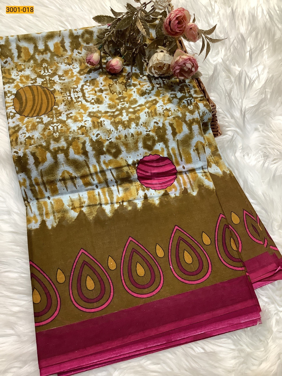 Brown Voil Cotton Saree