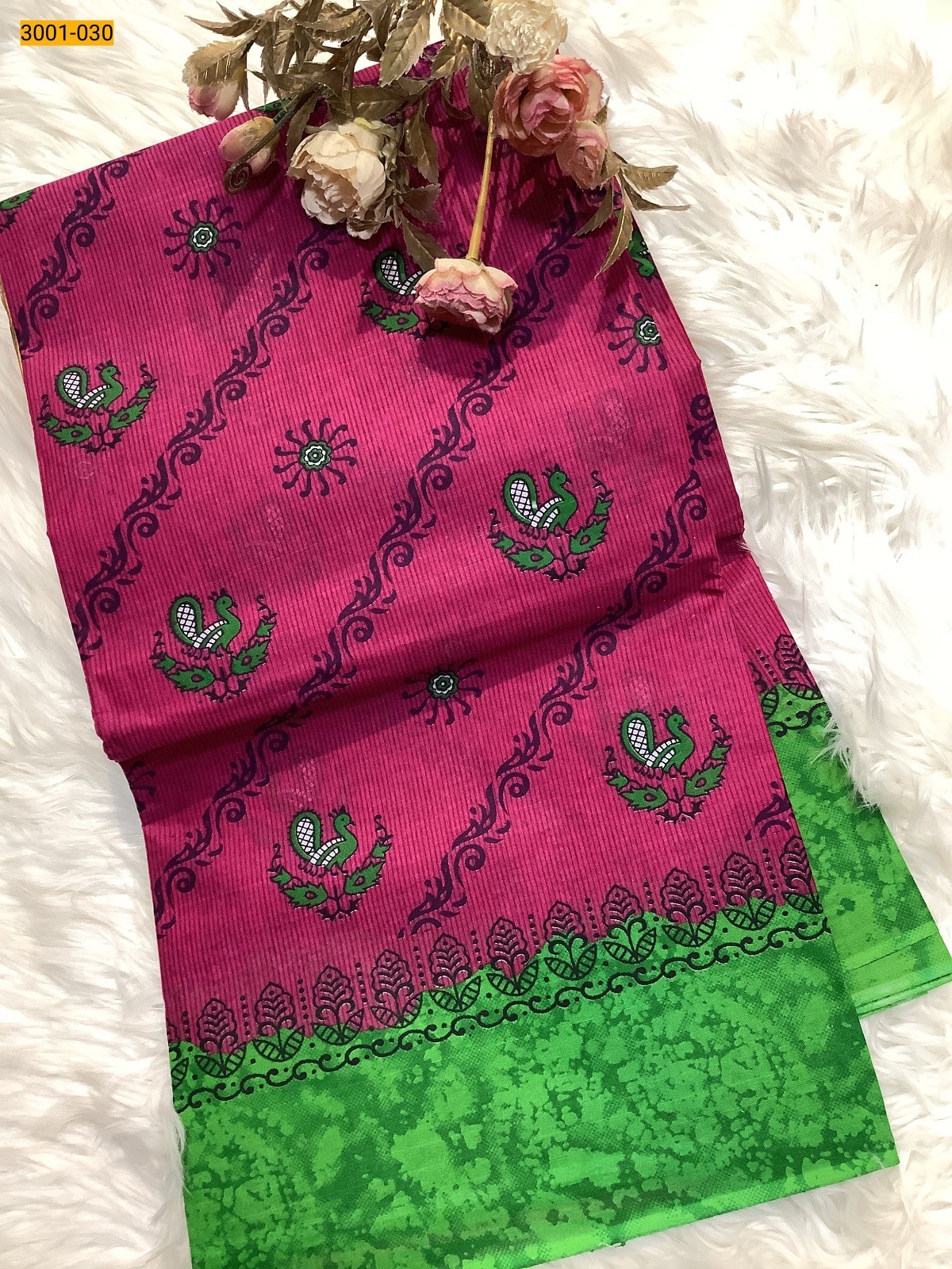 Pink Voil Cotton Saree