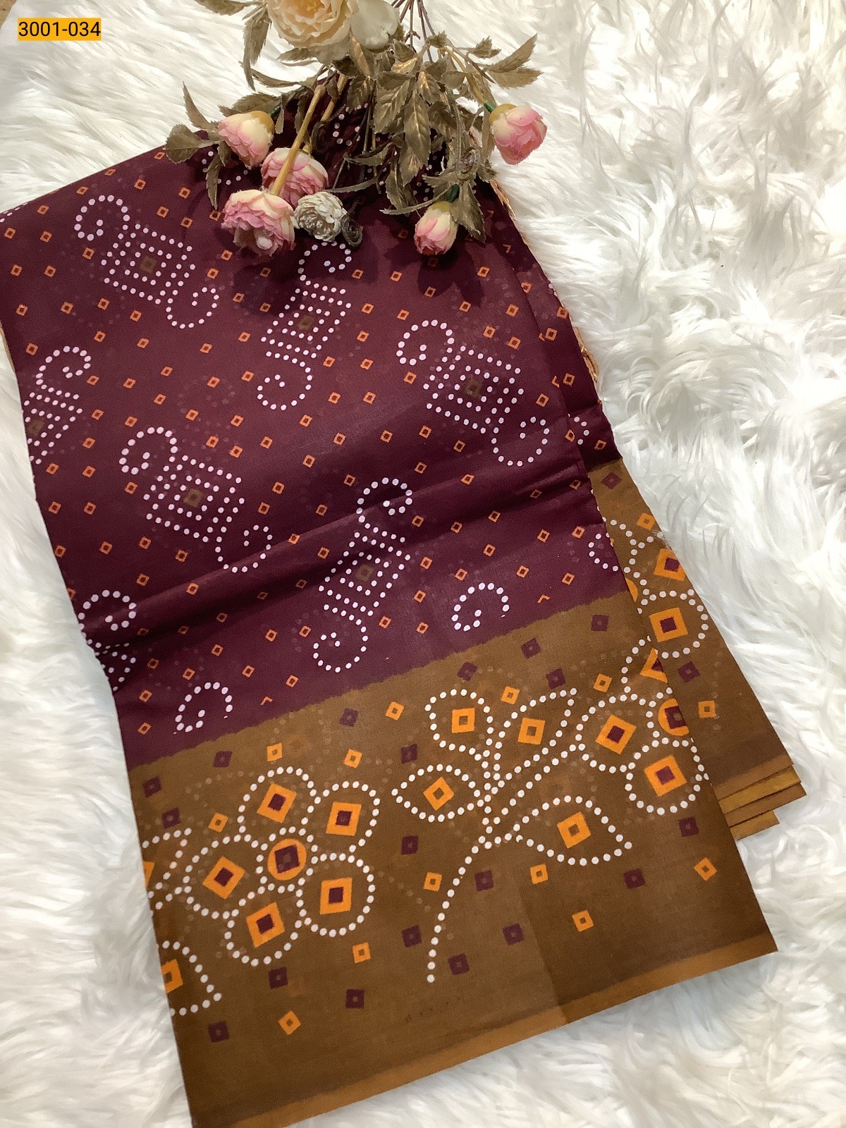 Maroon Voil Cotton Saree