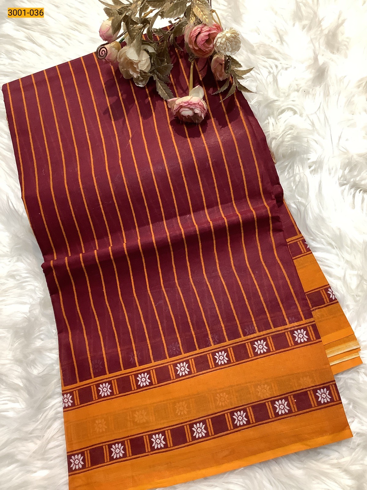 Red Voil Cotton Saree