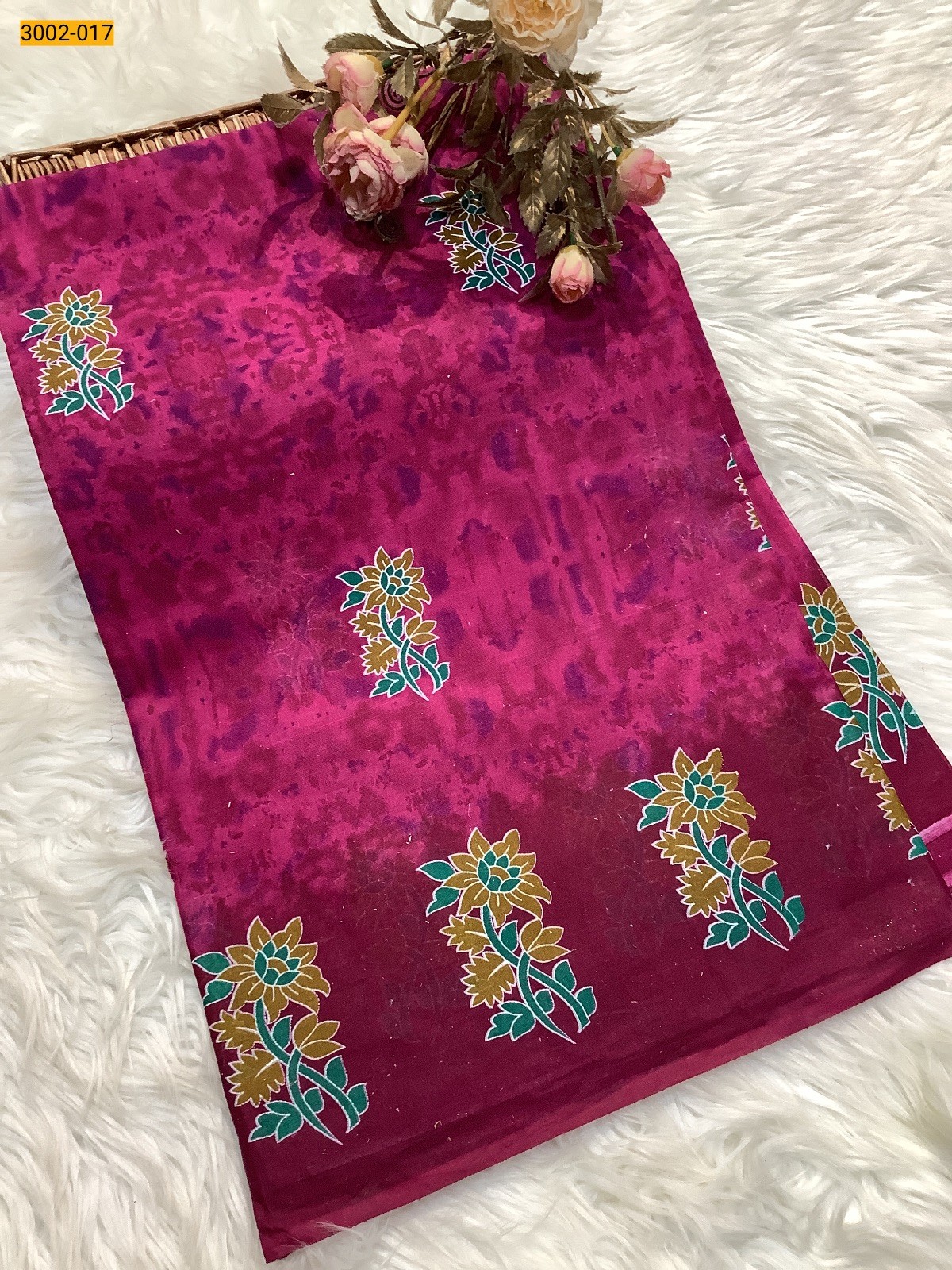 Pink Voil Cotton Saree