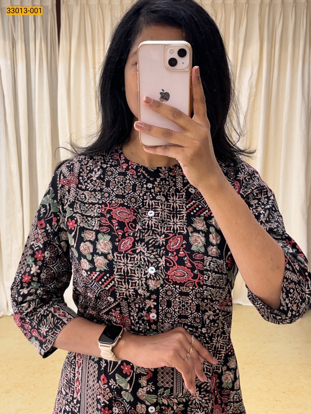 Black Jaipur Pure Cotton Printed Coord Set