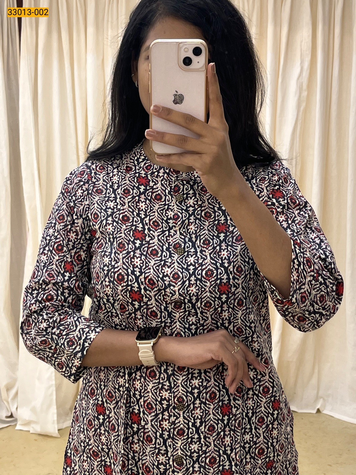 Navy Jaipur Pure Cotton Printed Coord Set