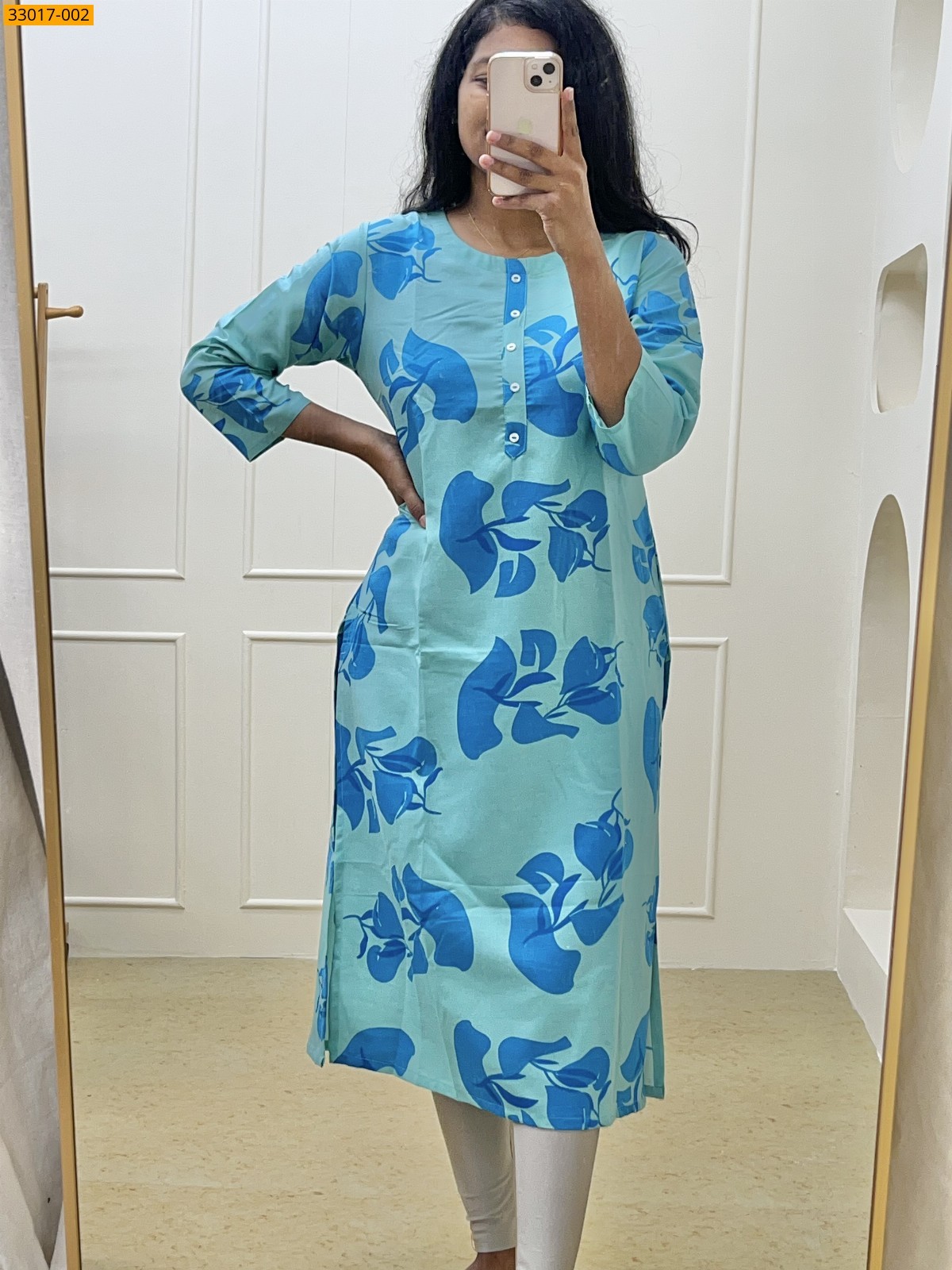 Blue Soft Rayon Cotton Kurti