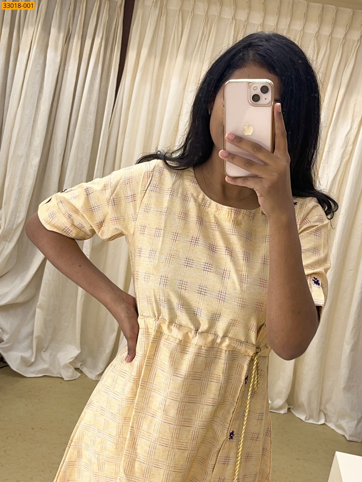Lime Orange Soft Rayon Designer Kurti