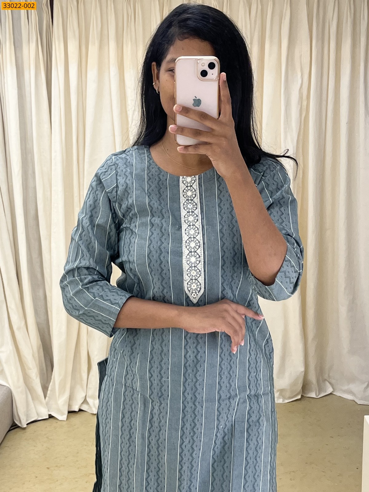 Gray Soft Linen Cotton Style Kurti