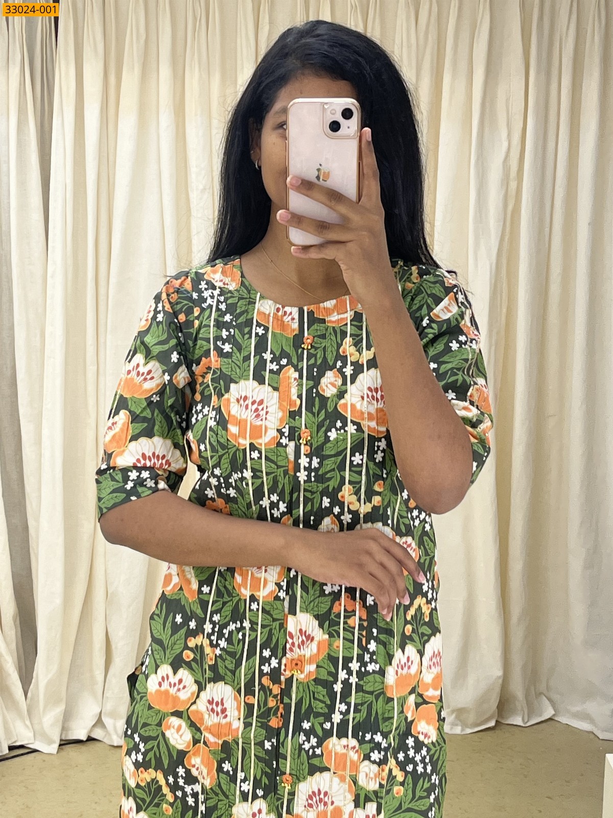 Green Jaipur Pure Cotton Printed Kurti