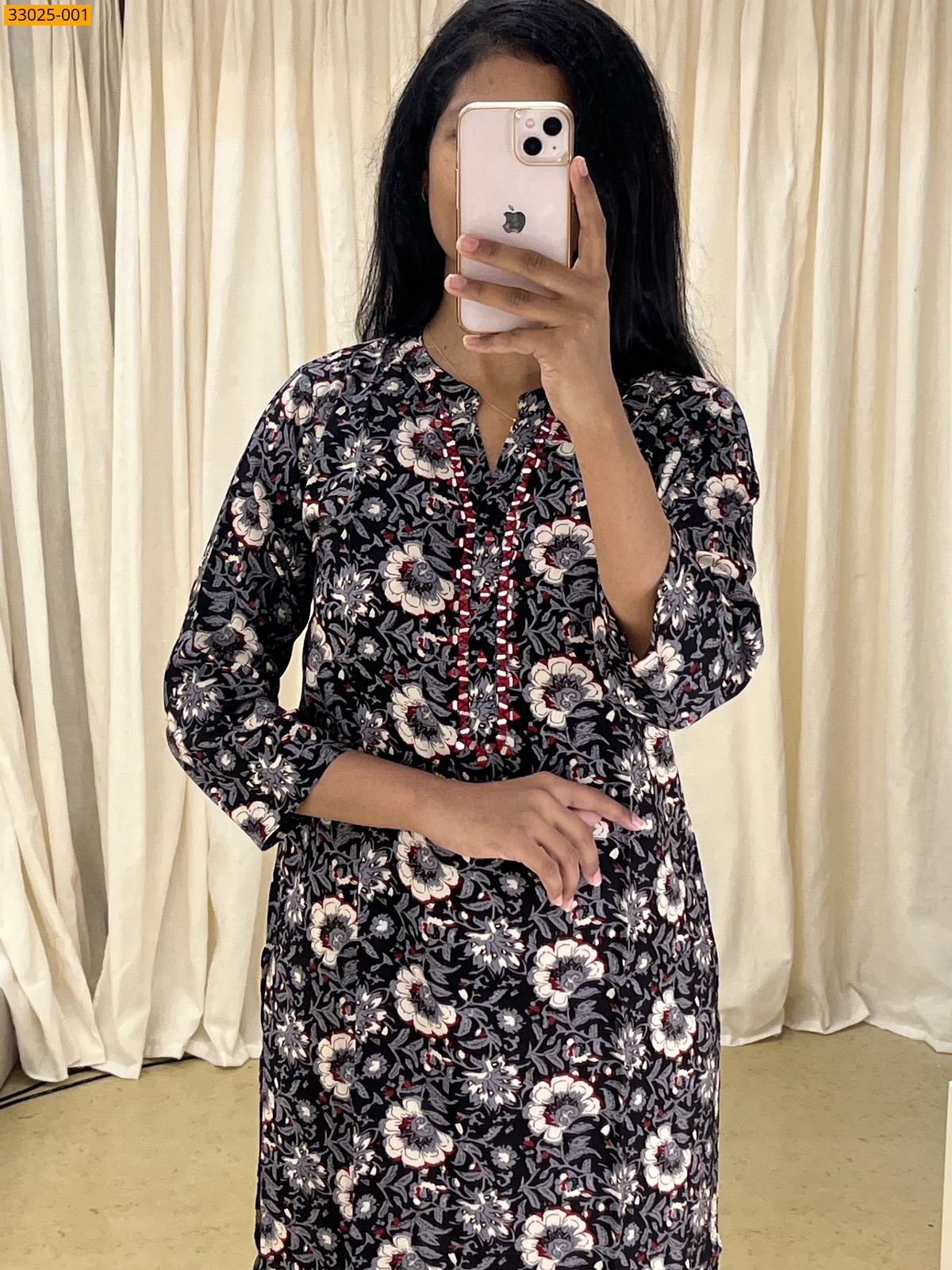 Black Soft Liva Rayon Cotton Kurti