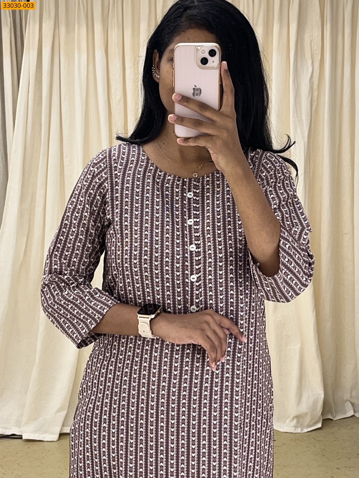 Onion Pink Fancy Rayon Printed Kurti