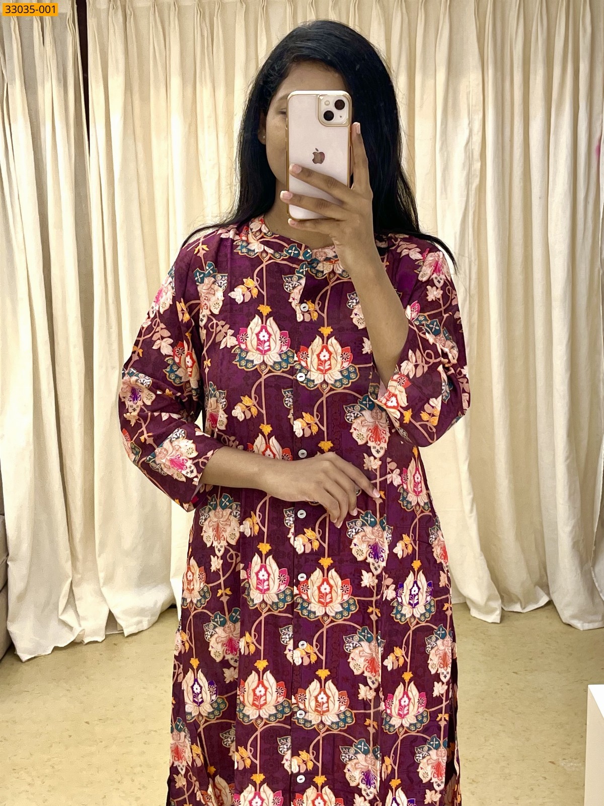 Magenta Rayon Cotton Co-ord Readymade Set