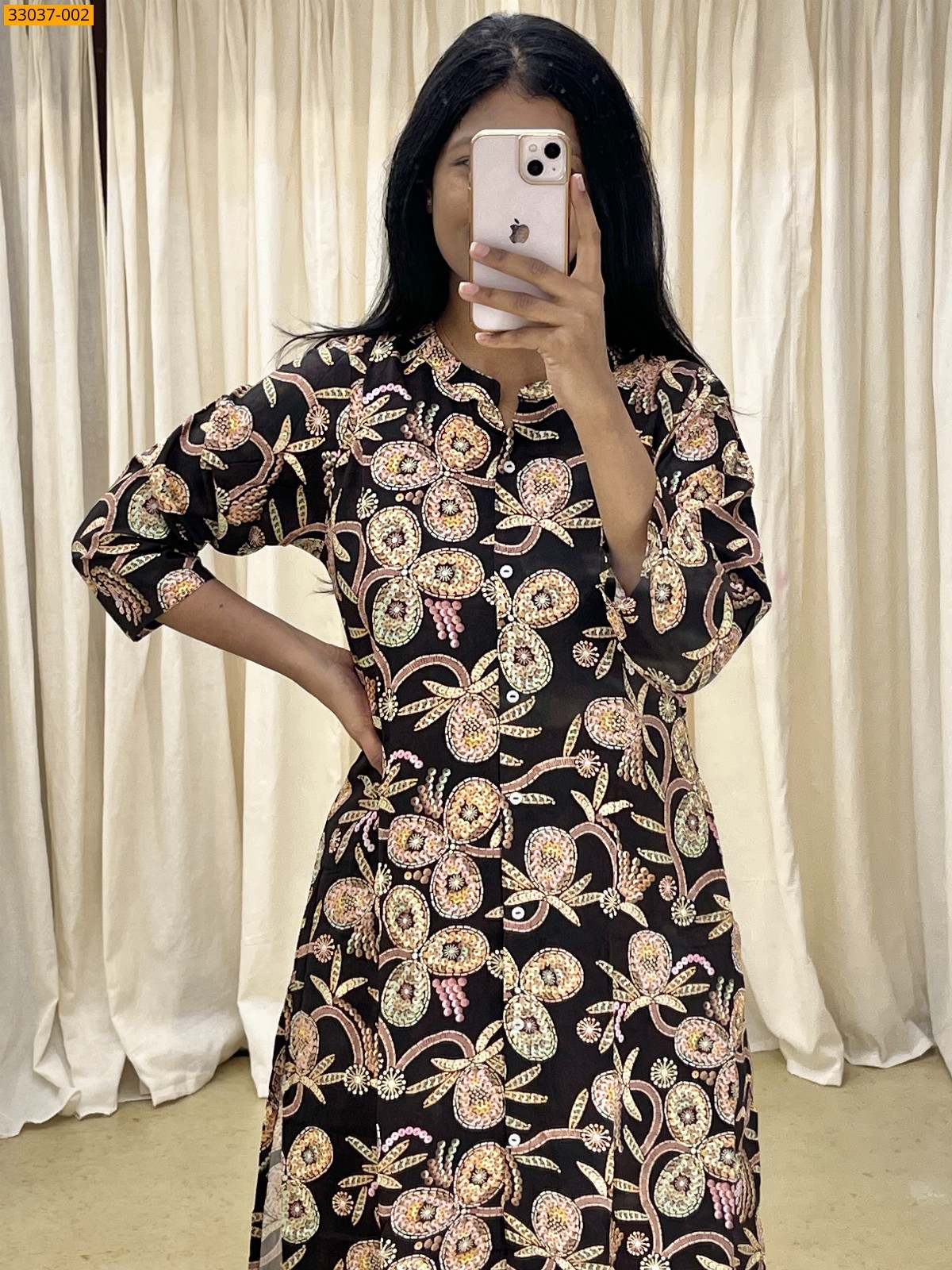 Black Soft Rayon Cotton Co-ord Readymade Set