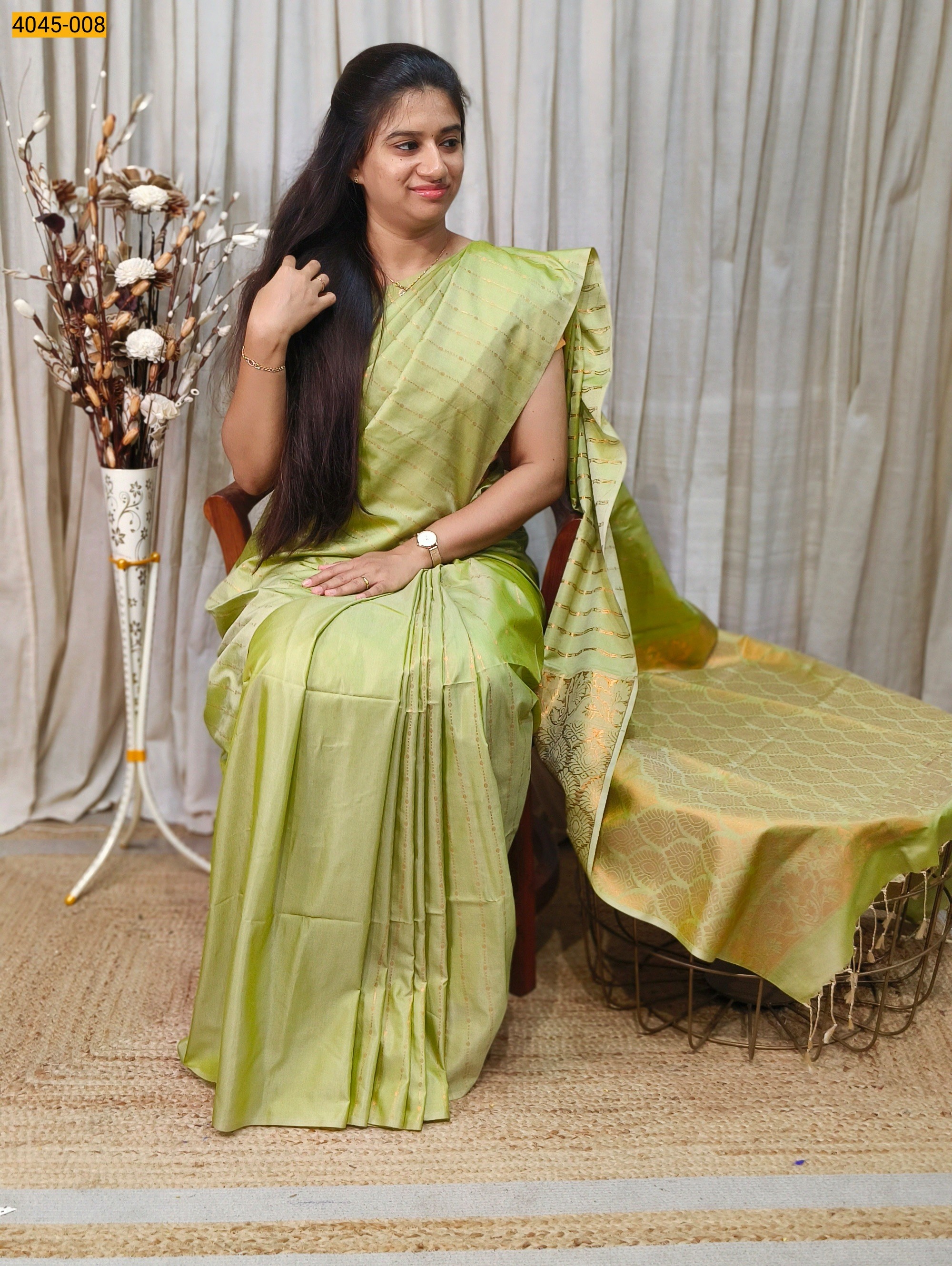 Pista green Soft Silk Saree