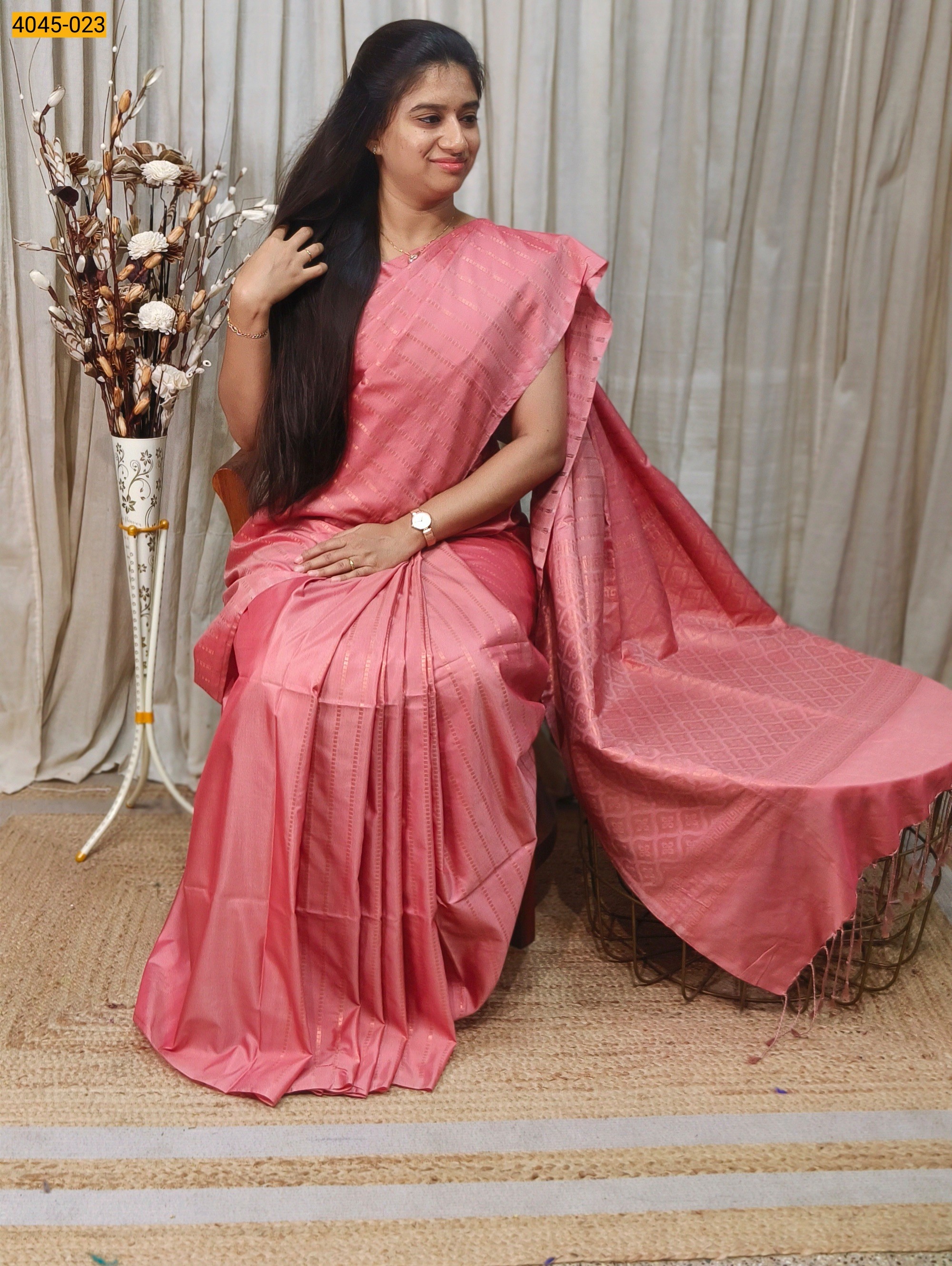 Onion Pink Soft Silk Saree