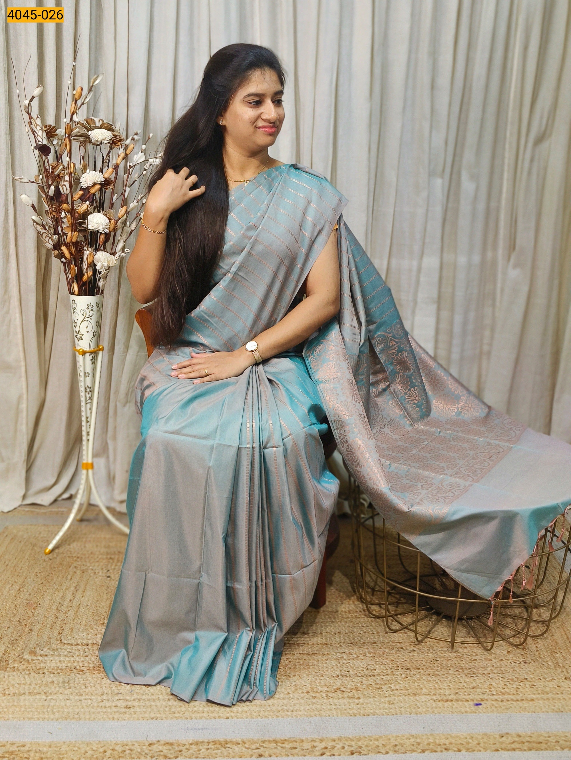 Gray Soft Silk Saree