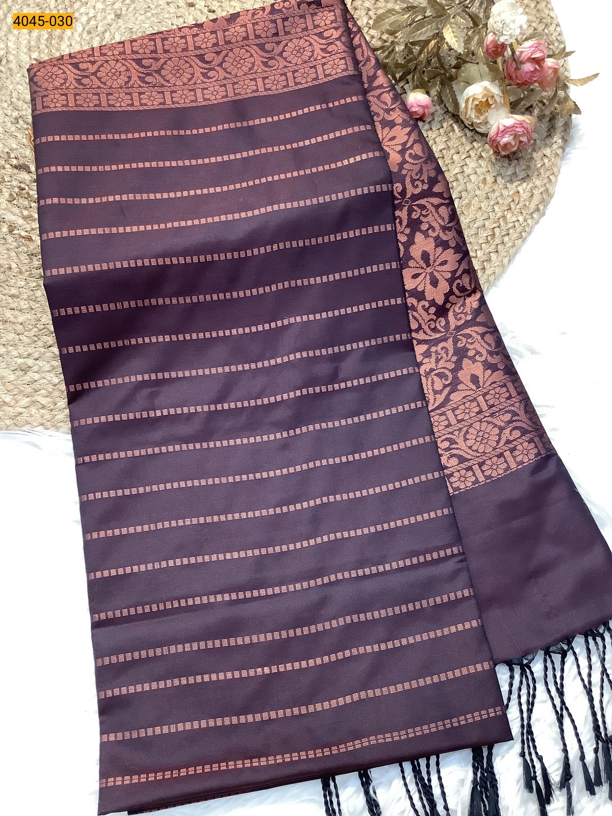 Coffee Brown Soft Silk Saree