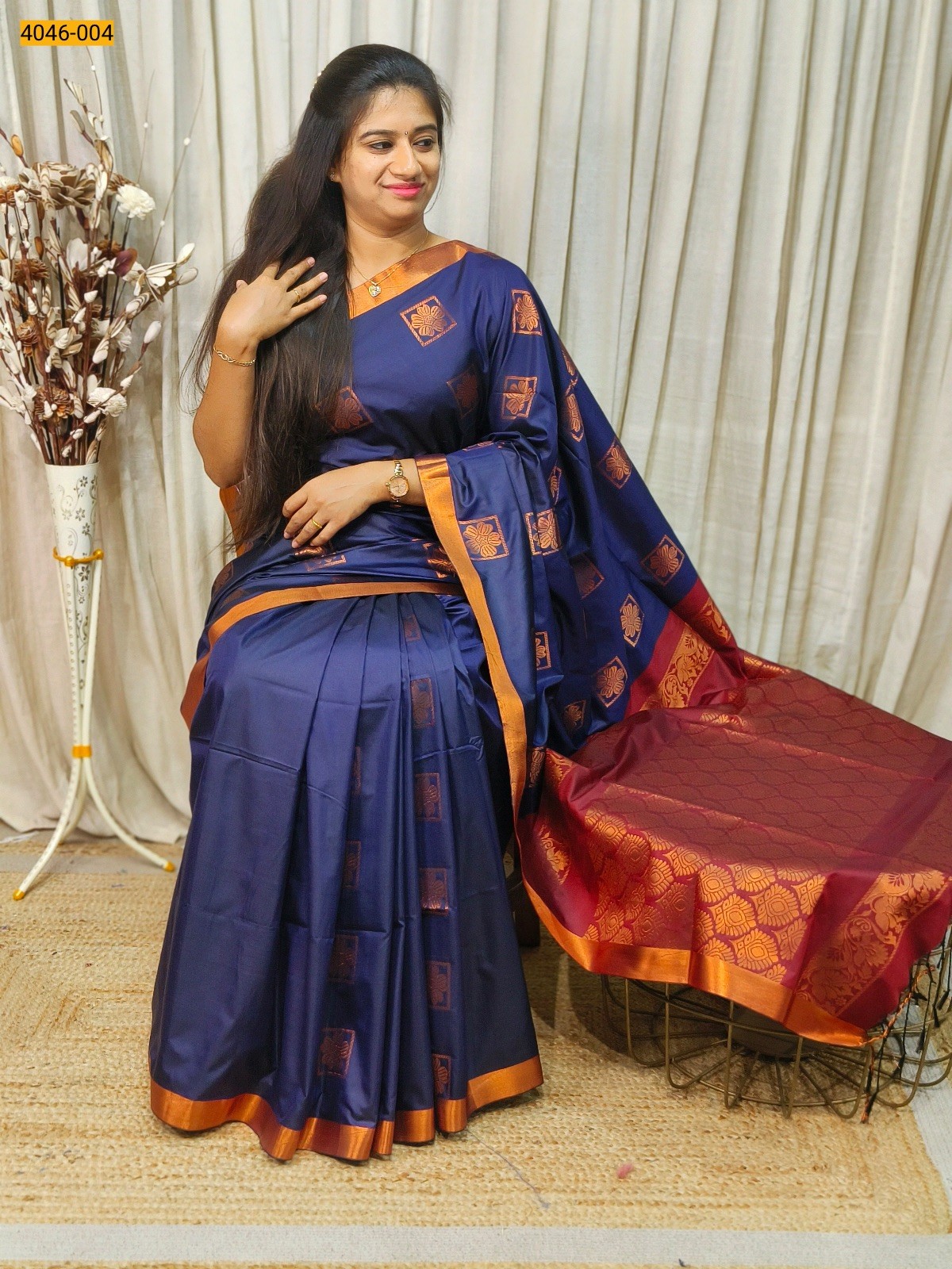 Navy Fancy Soft Silk Sarees