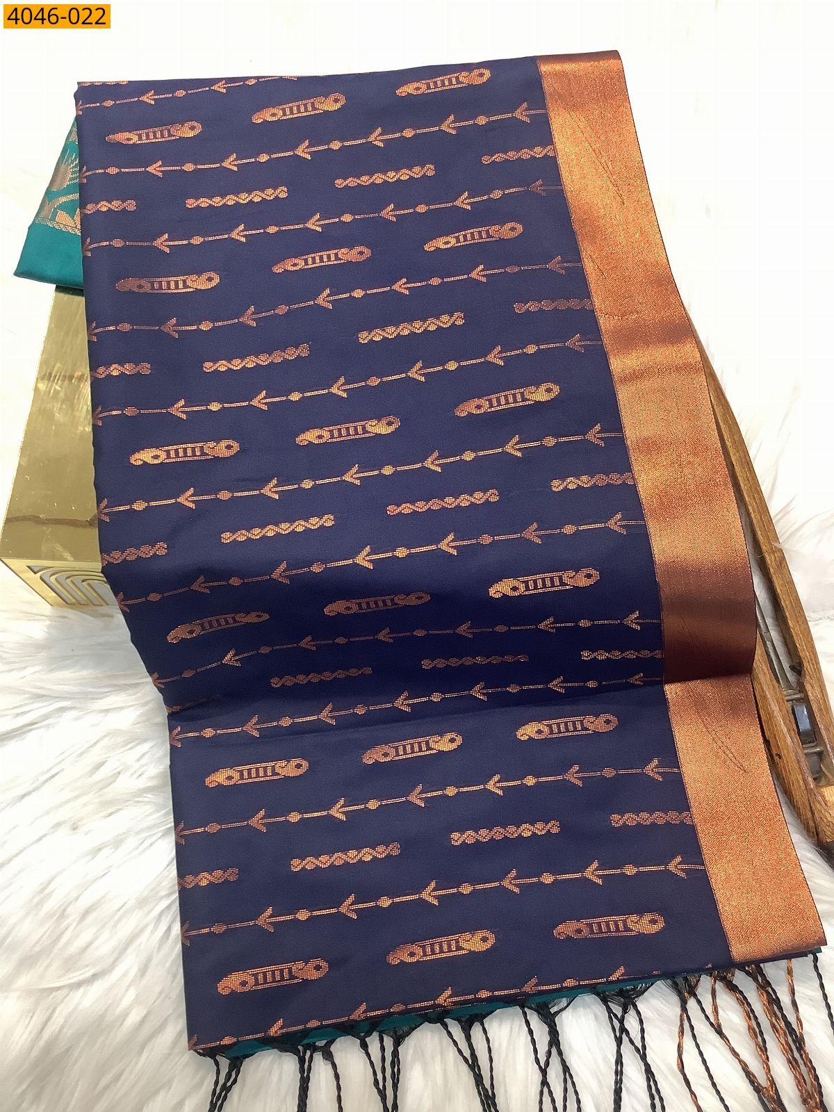 Navy Blue Kanjivuram fancy Soft Silk Sarees