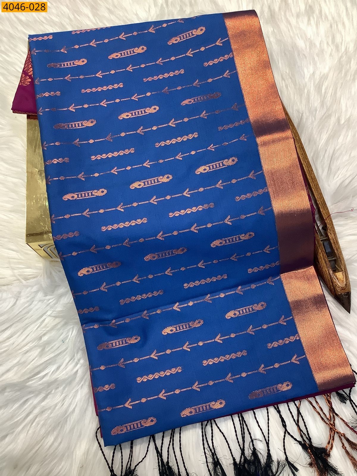 Royal Blue Kanjivuram fancy Soft Silk Sarees