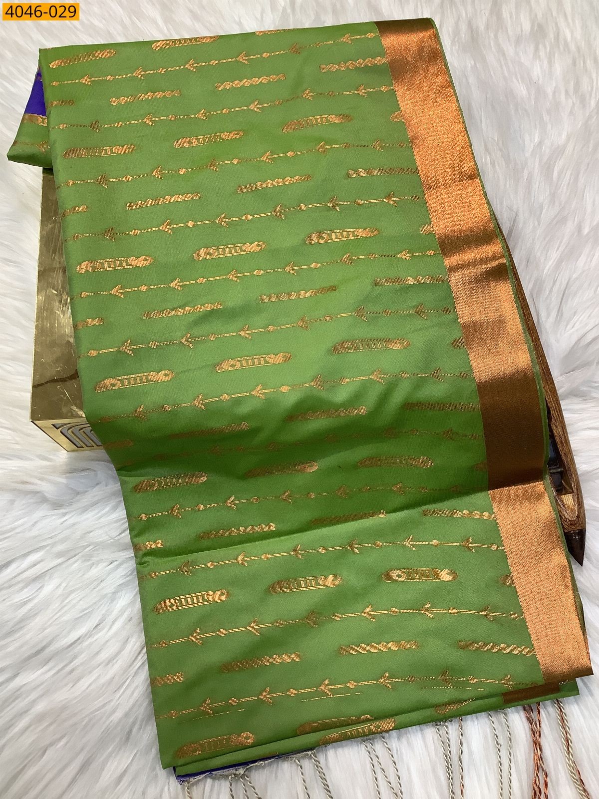 Light Green Kanjivuram fancy Soft Silk Sarees