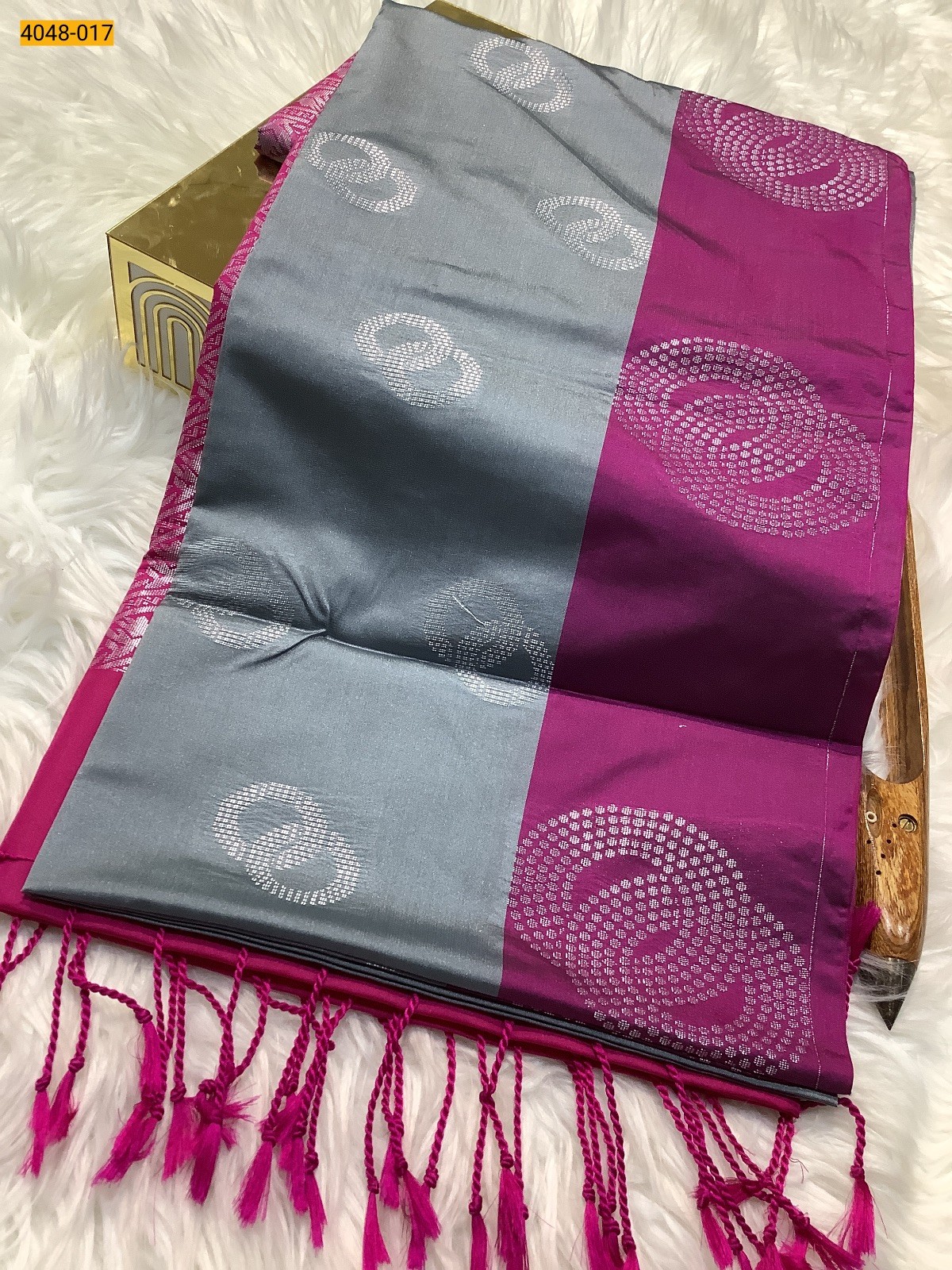 Gray Premium Soft Silk Saree