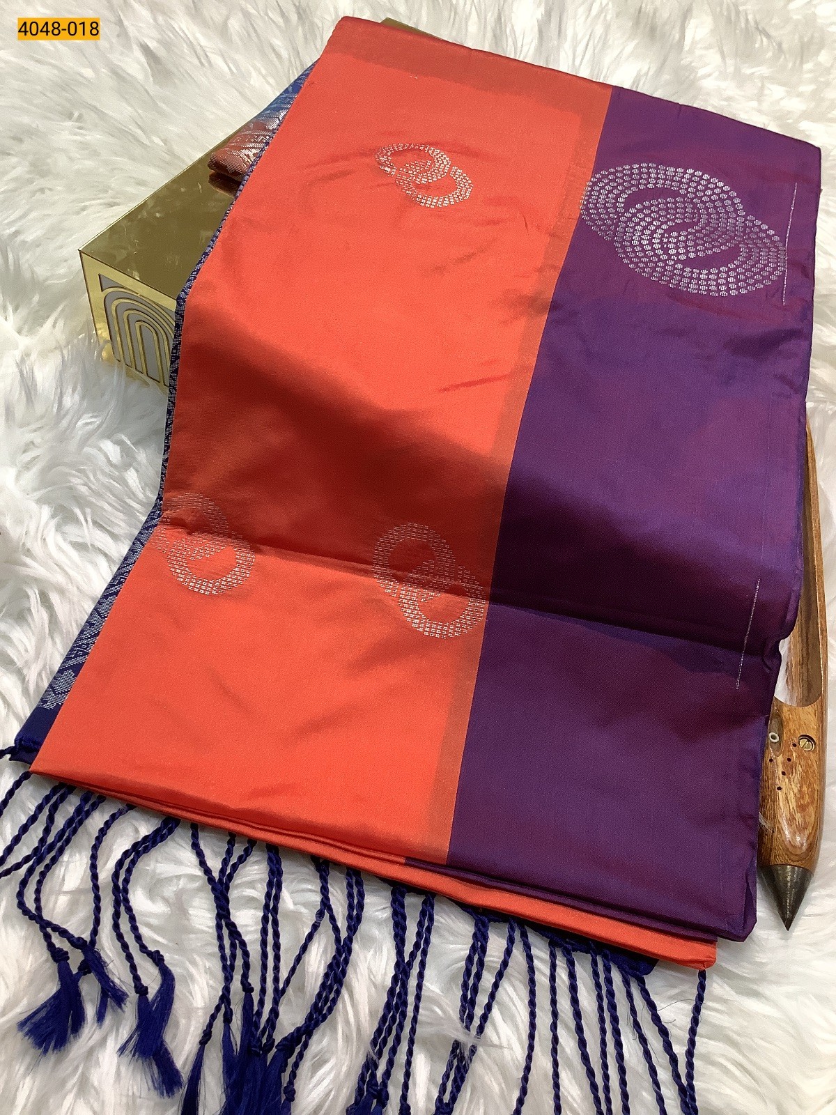 Orange Premium Soft Silk Saree
