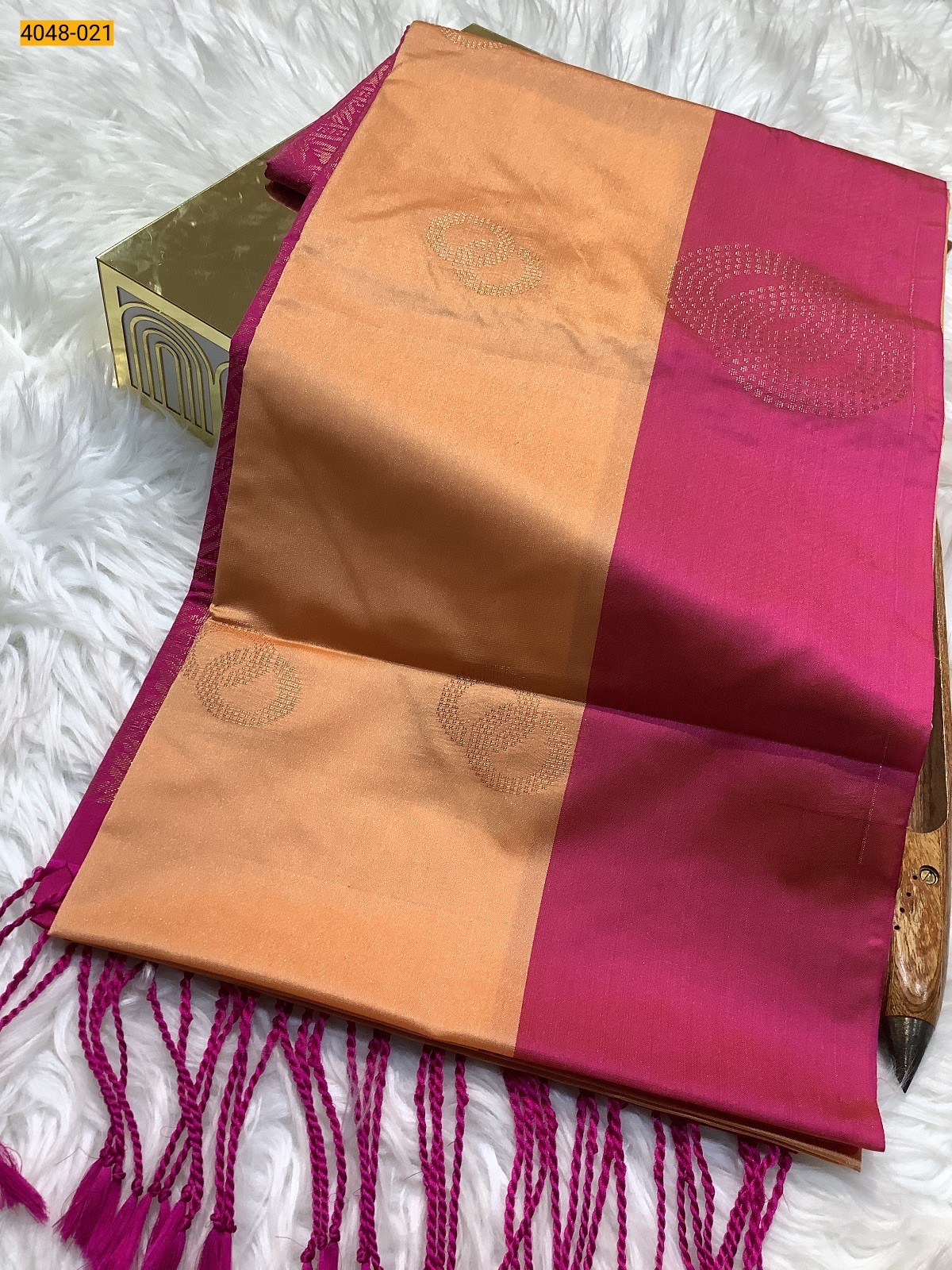 Light Orange Premium Soft Silk Saree