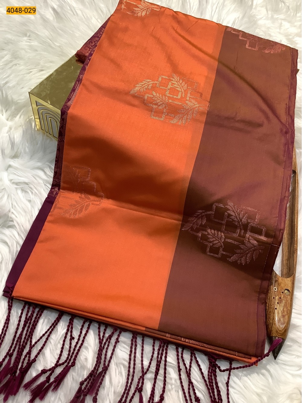 Orange Premium Soft Silk Saree