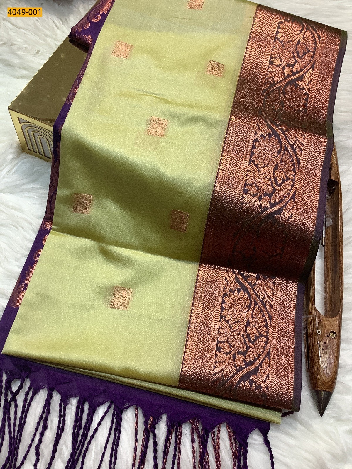 Lemon Yellow Premium Soft Silk Saree