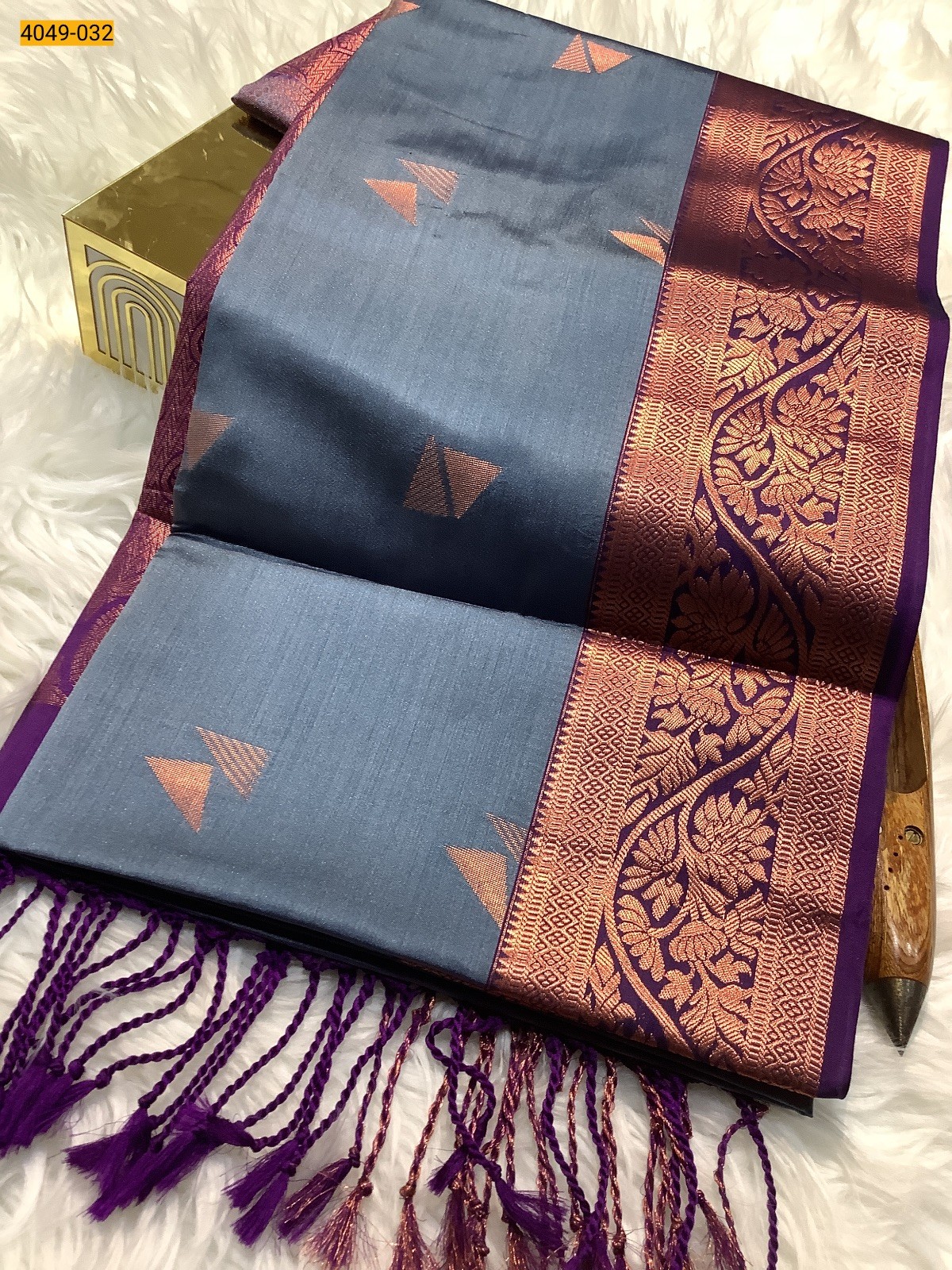 Gray Premium Soft Silk Saree